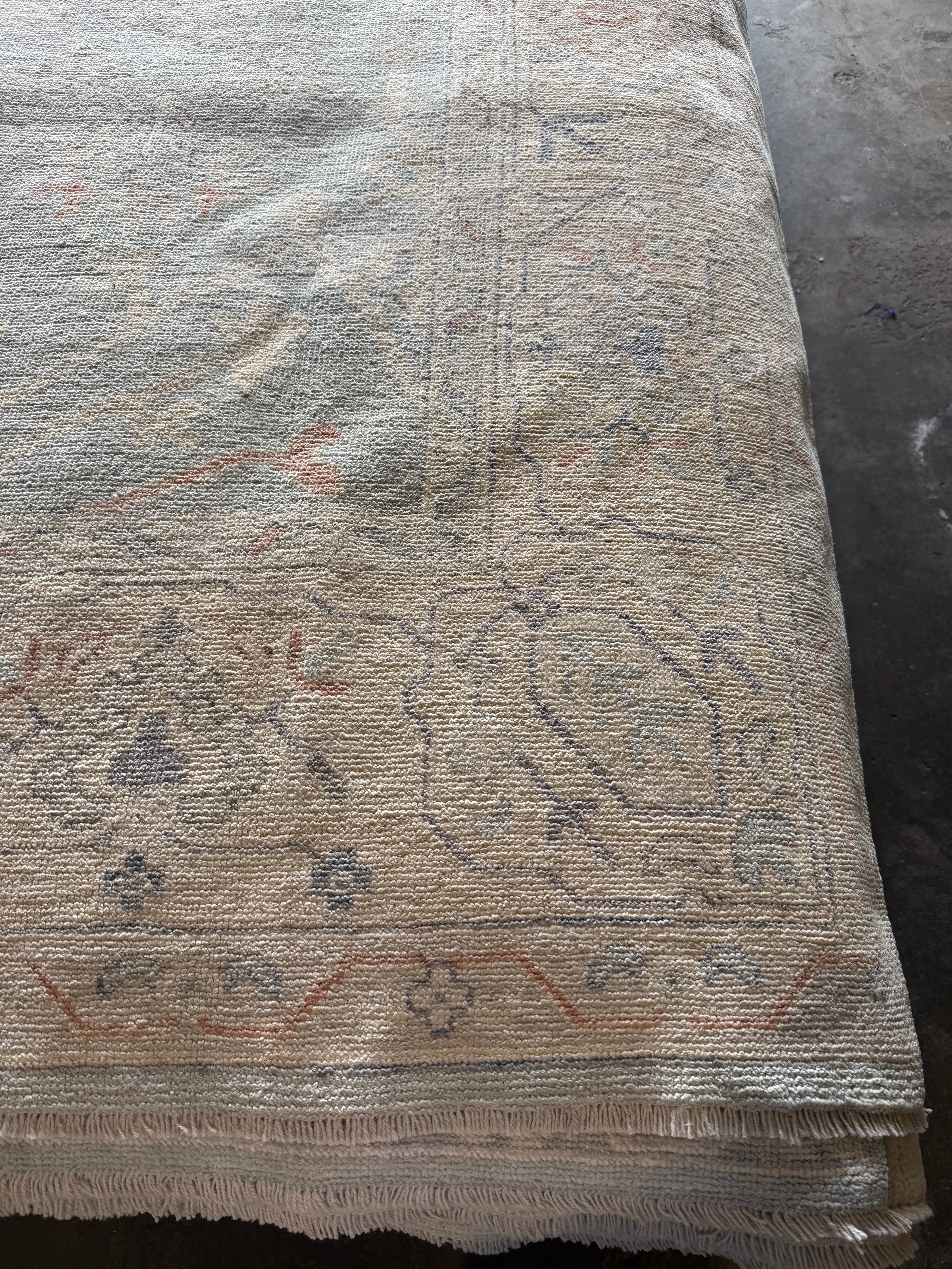 Laura Anglade 8.3x9.11 Blue Afghani Whitewashed Oushak