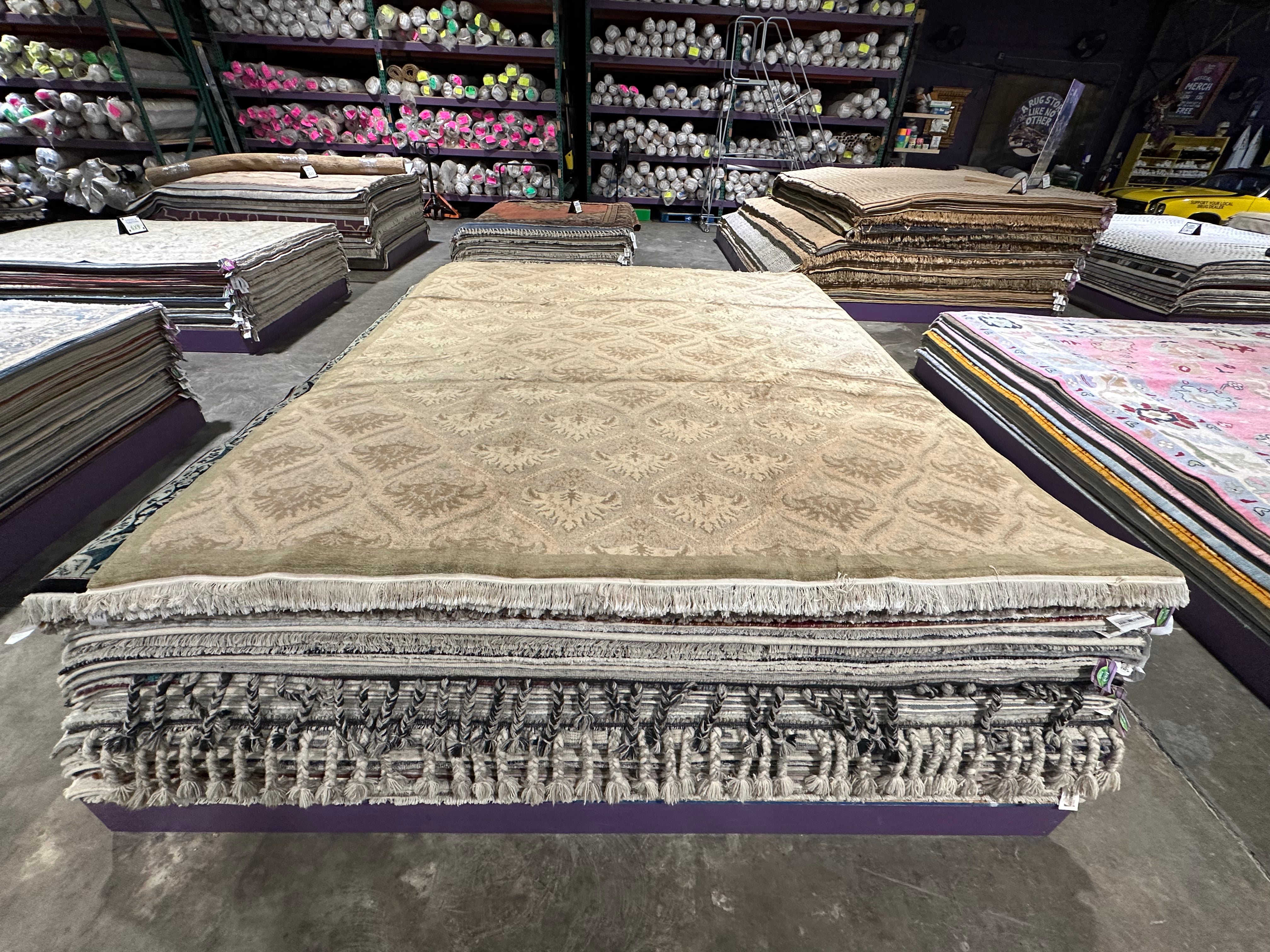 Leva Bonaparte 8.7x11.11 Blue and Brown Nepalese Rug - CLEARANCE 30% off