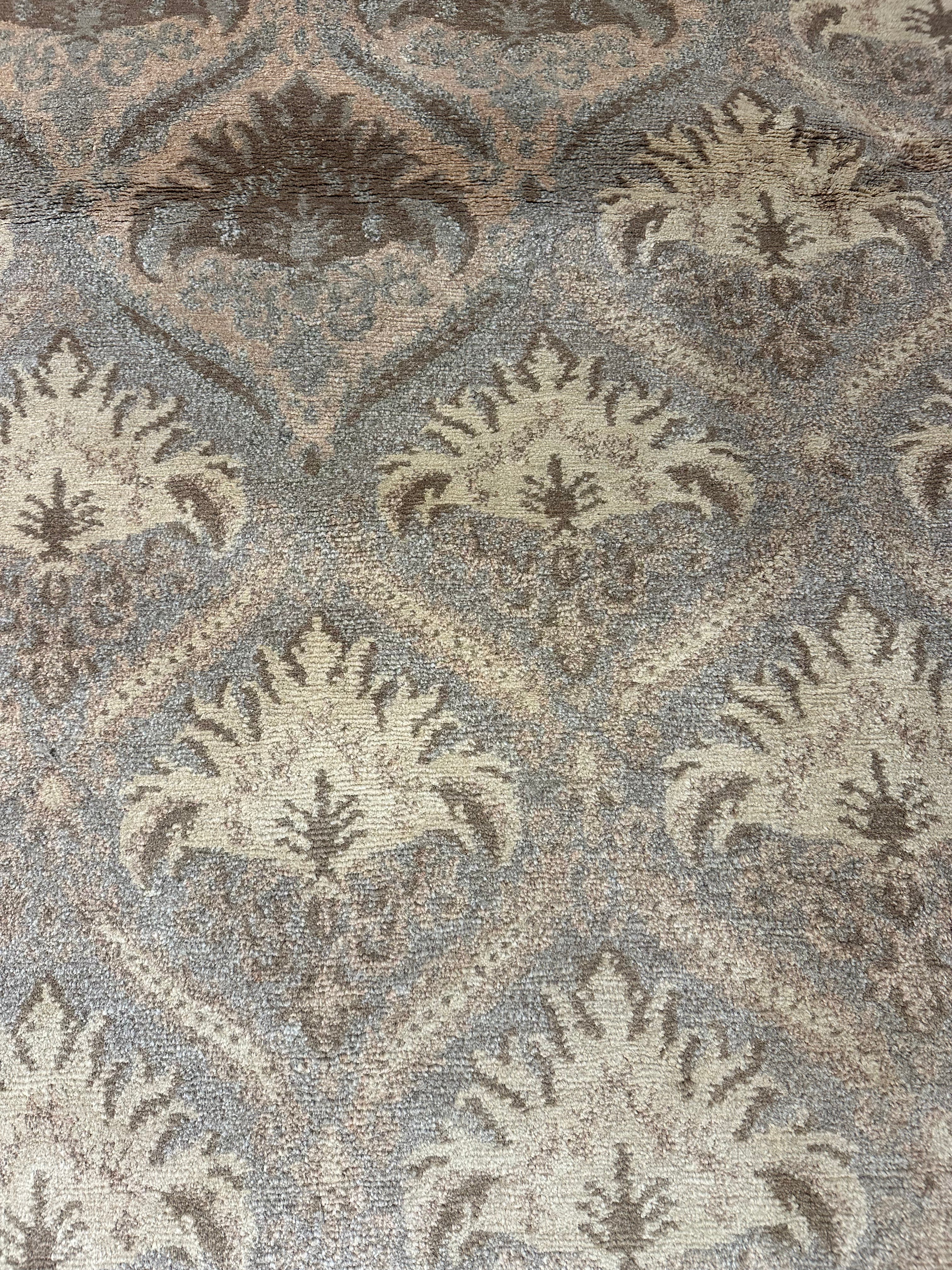 Leva Bonaparte 8.7x11.11 Blue and Brown Nepalese Rug - CLEARANCE 30% off