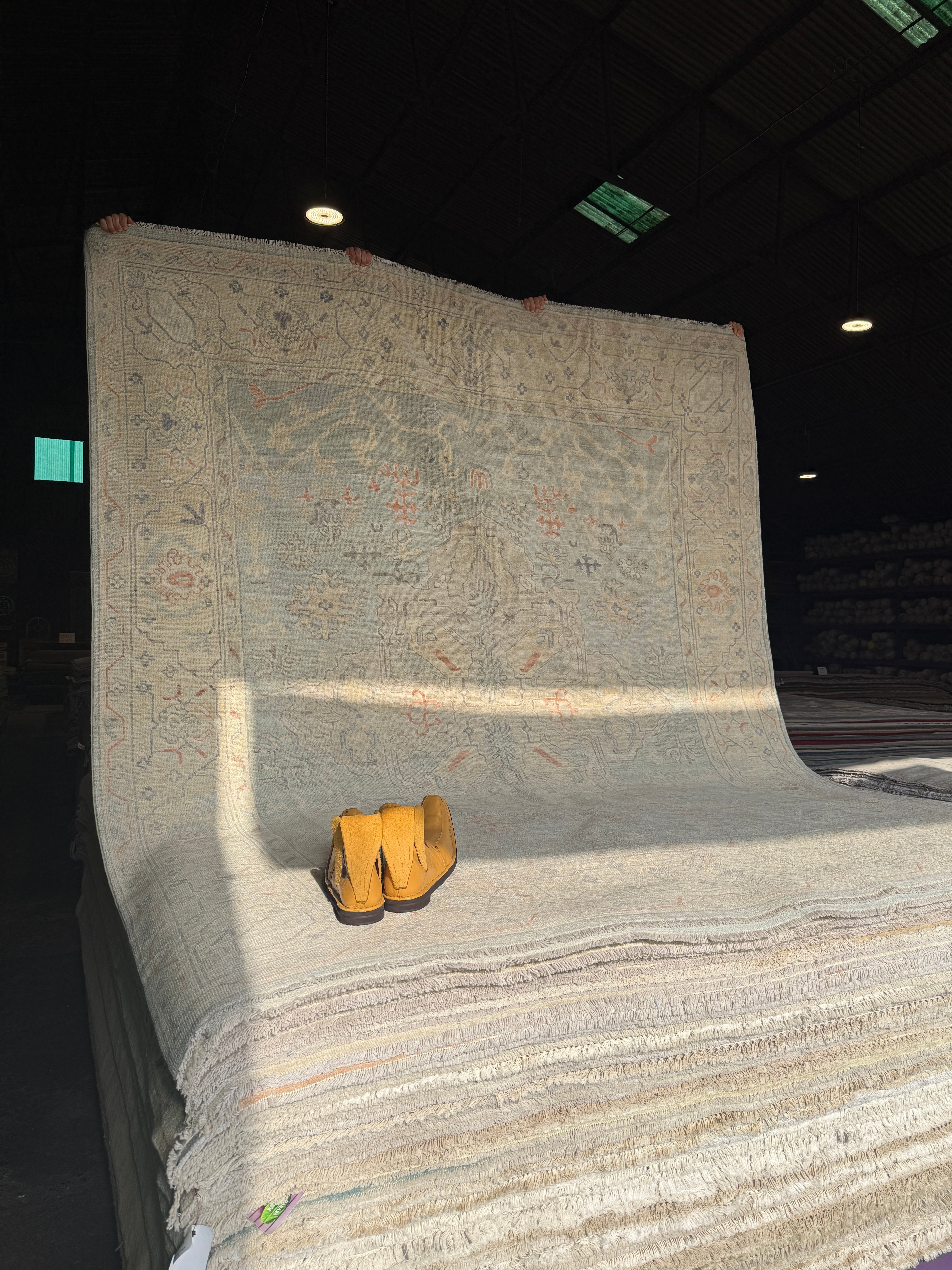 Laura Anglade 8.3x9.11 Blue Afghani Whitewashed Oushak