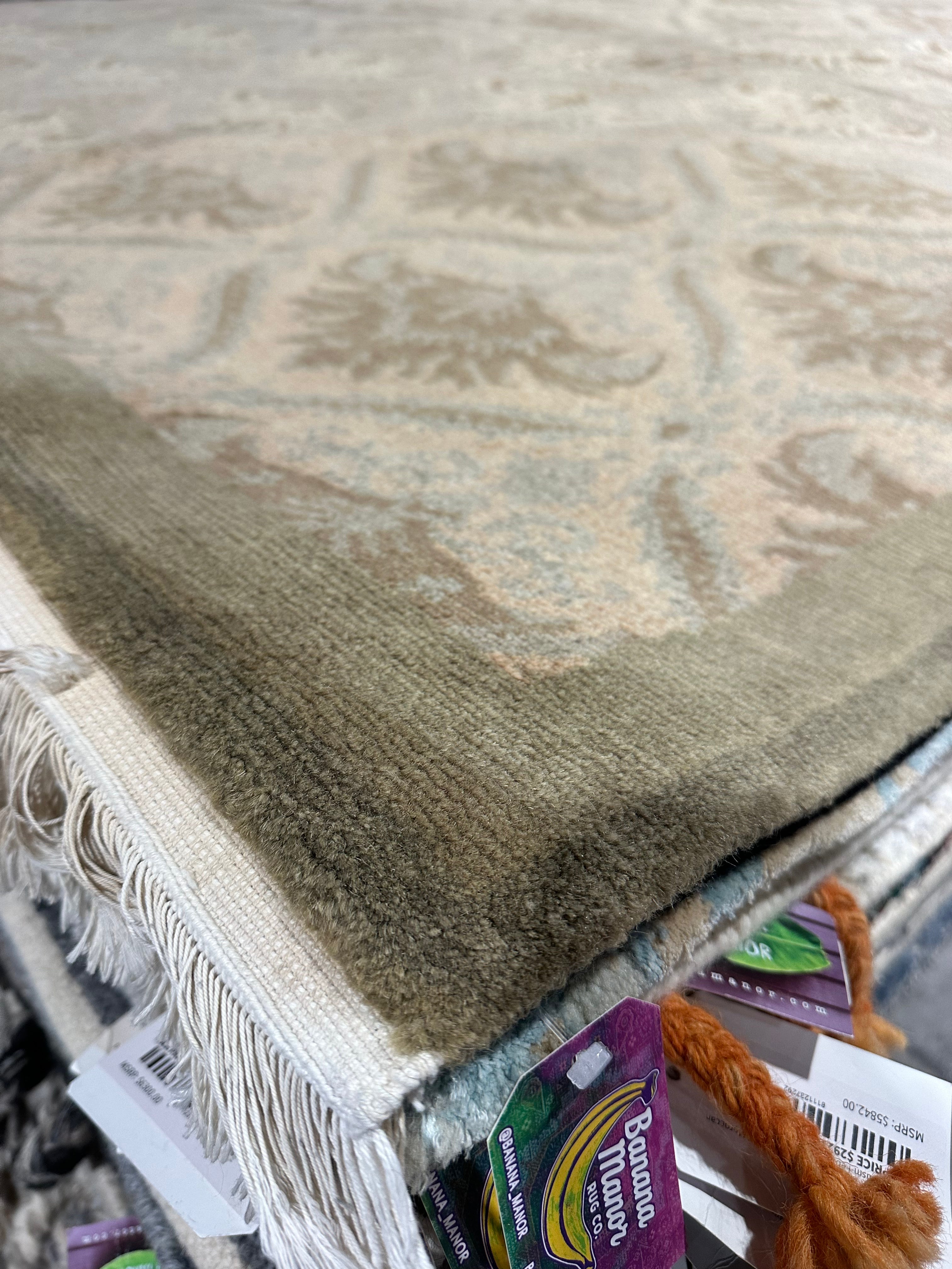 Leva Bonaparte 8.7x11.11 Blue and Brown Nepalese Rug - CLEARANCE 30% off
