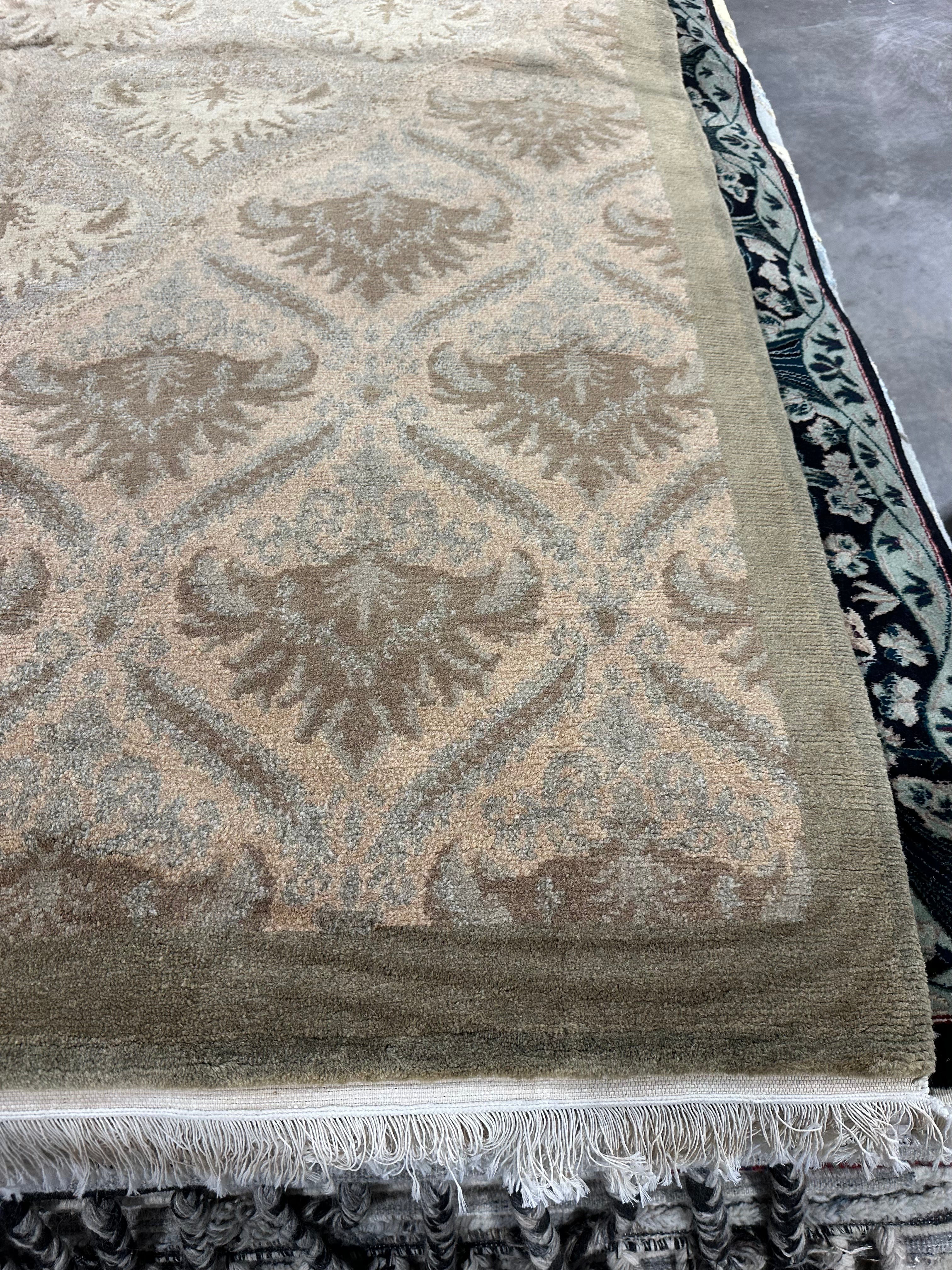 Leva Bonaparte 8.7x11.11 Blue and Brown Nepalese Rug - CLEARANCE 30% off
