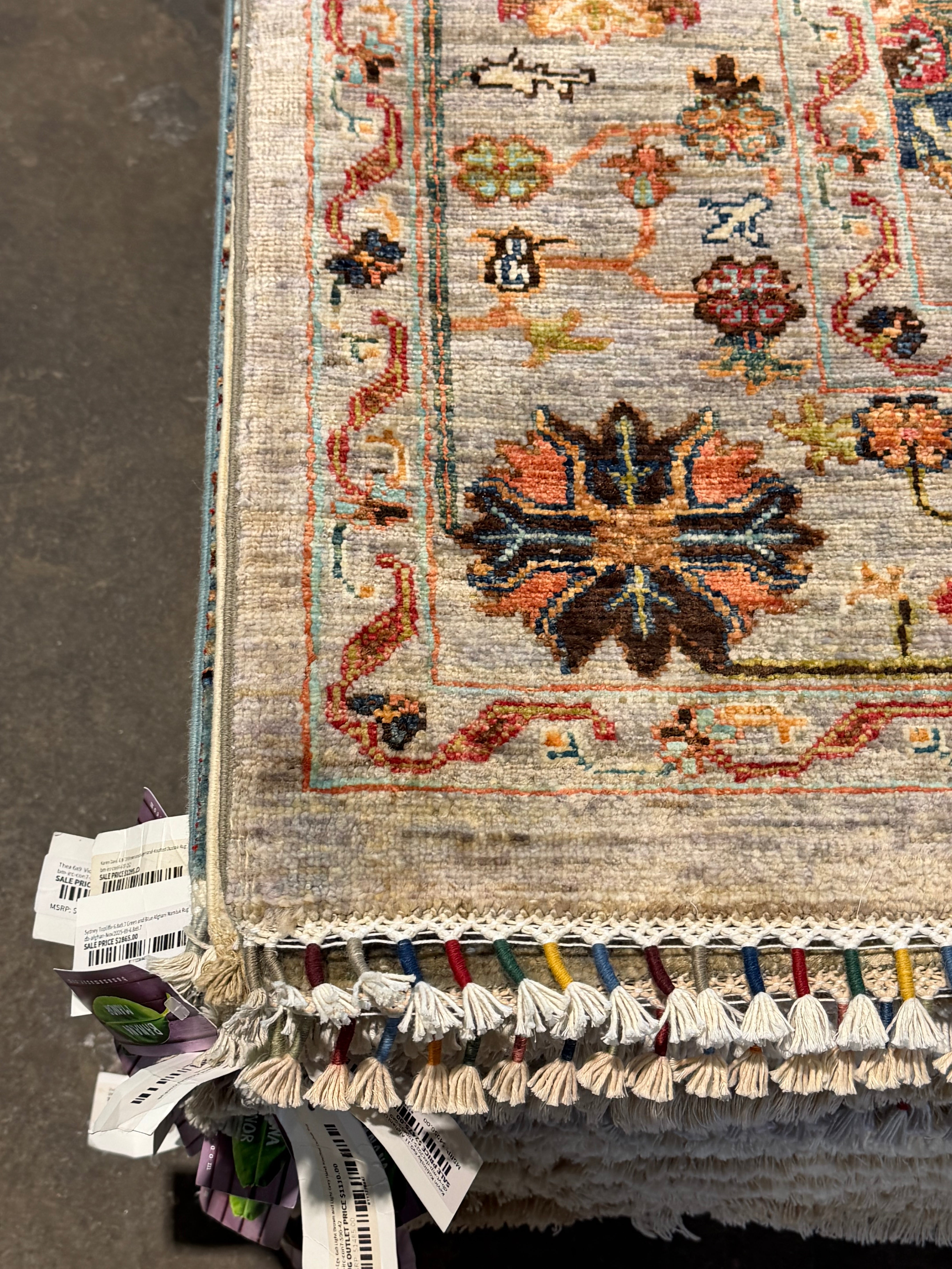 Monica Garcia 5.8x8 Silver/Grey Afghani Sultani Rug