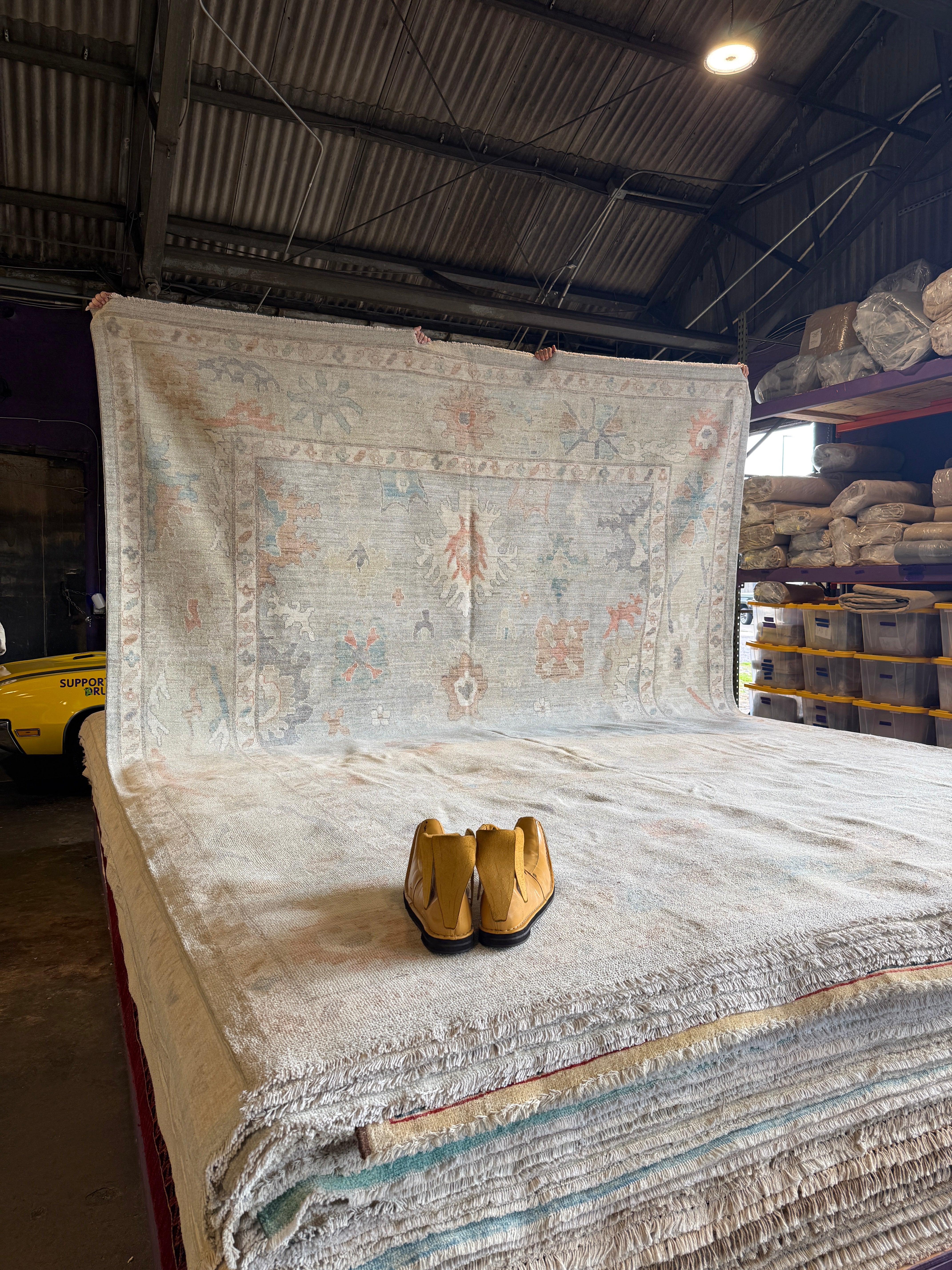 Patty 10x13.9 Multi Color Afghani Whitewashed Oushak