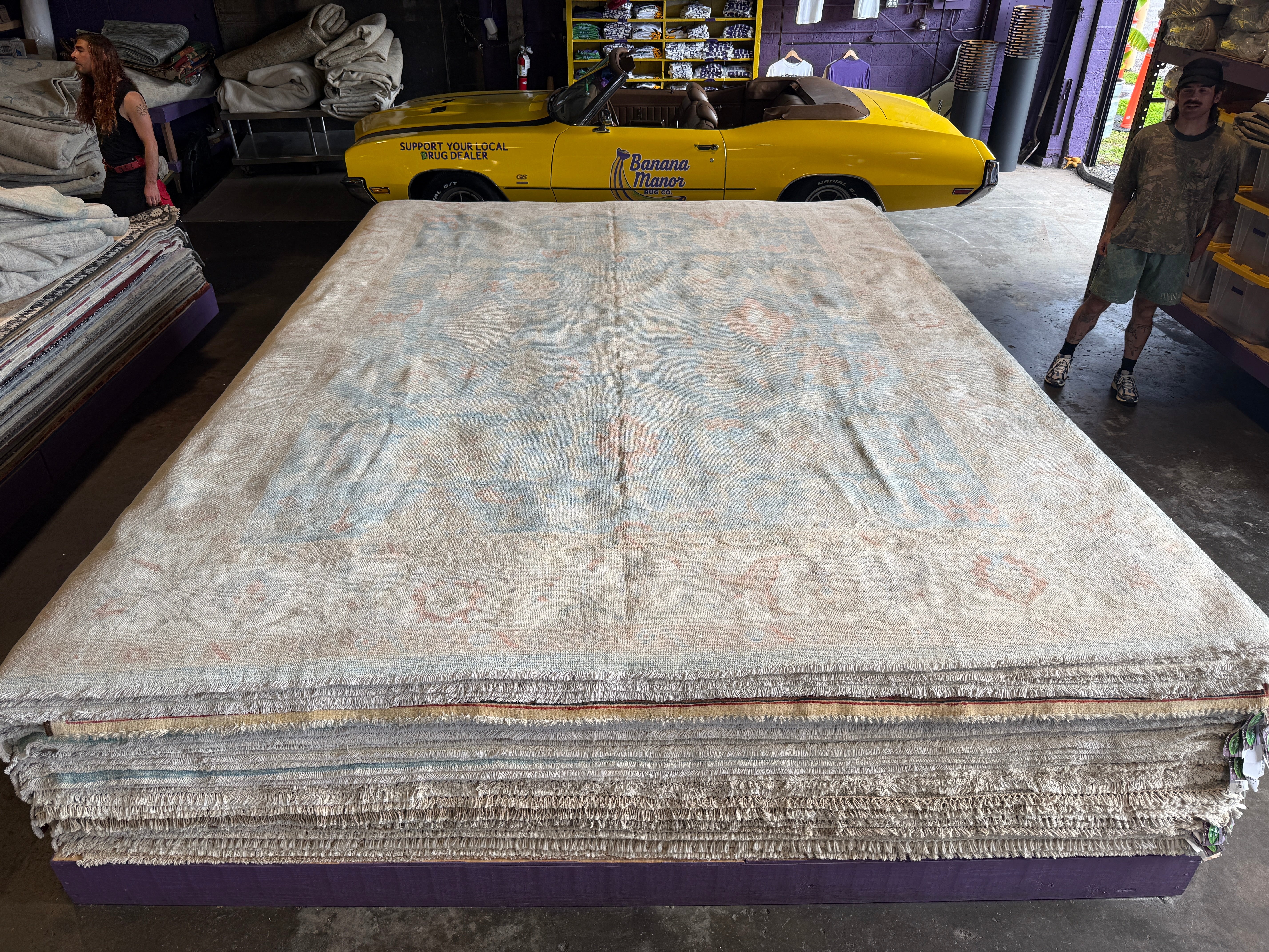 Beverly Marsh 10.3x13.9 Blue Afghani Whitewashed Oushak