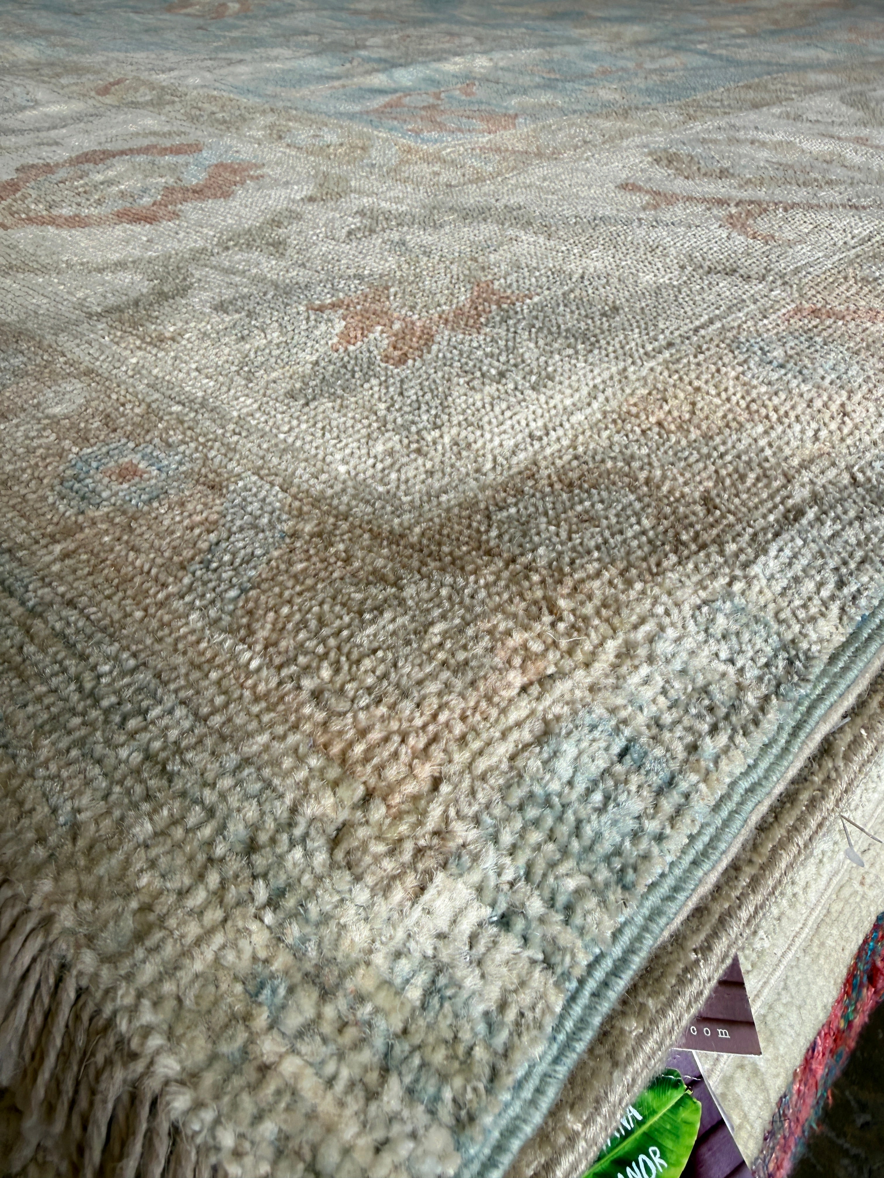 Beverly Marsh 10.3x13.9 Blue Afghani Whitewashed Oushak