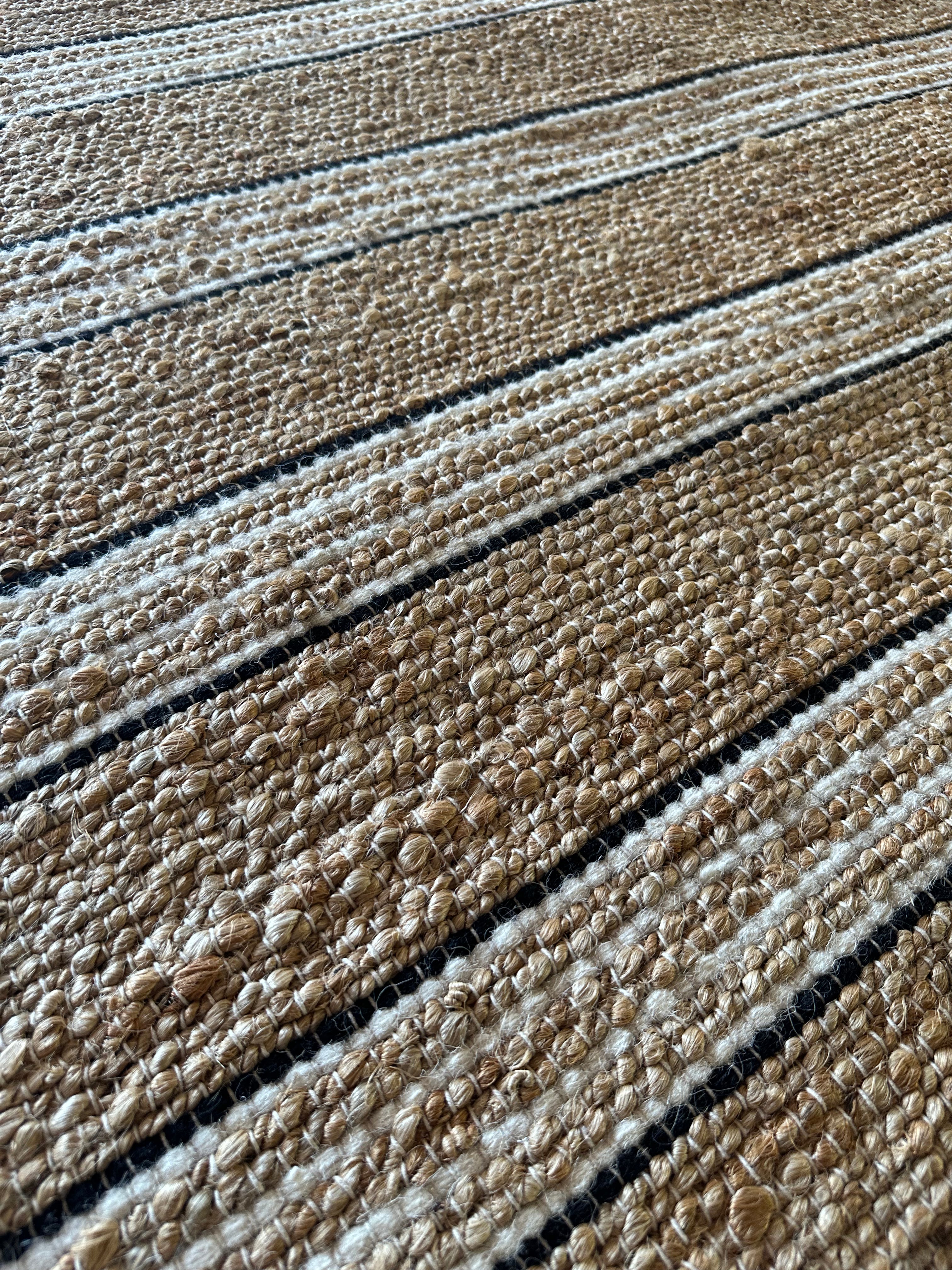Count Basie Handwoven Striped Natural Jute Rug (Multiple Sizes) CLEARANCE