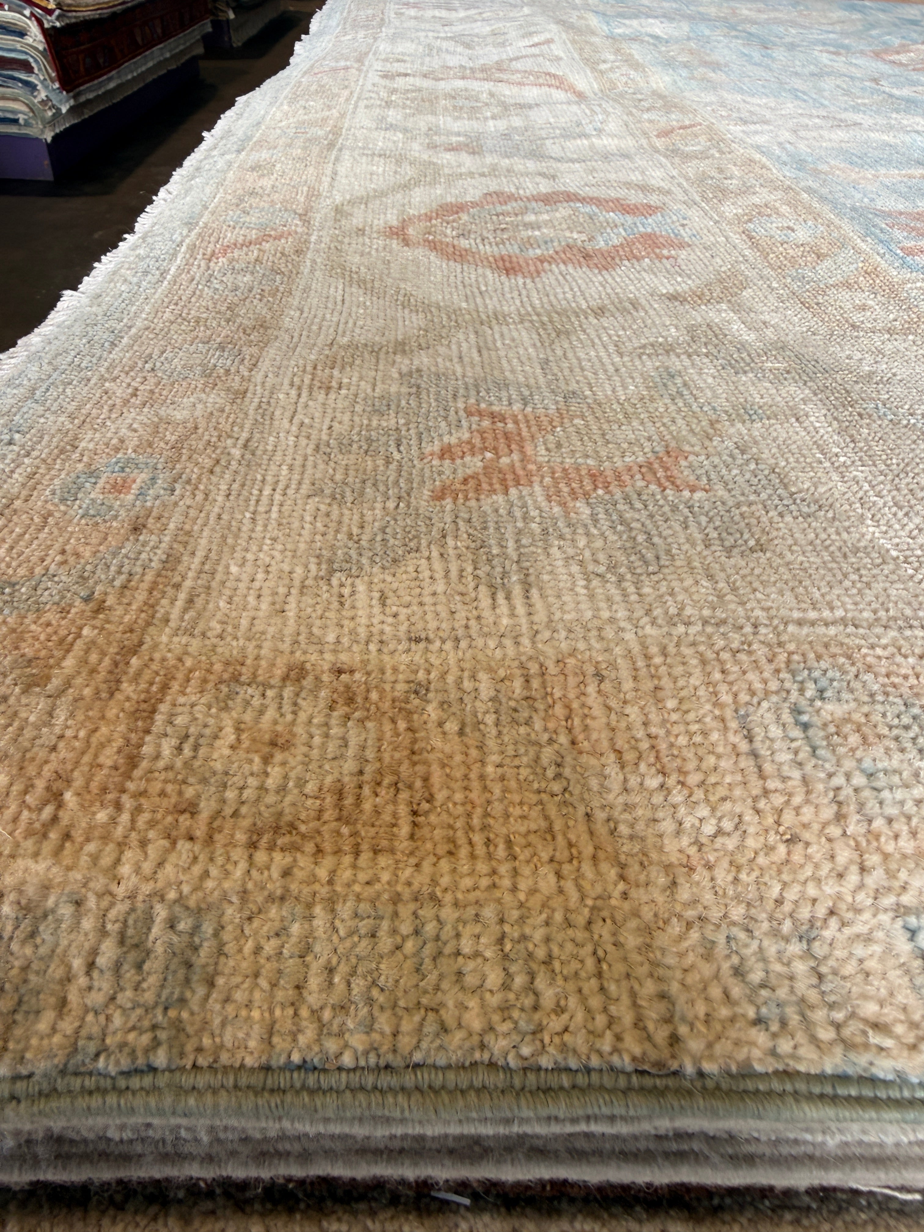 Beverly Marsh 10.3x13.9 Blue Afghani Whitewashed Oushak