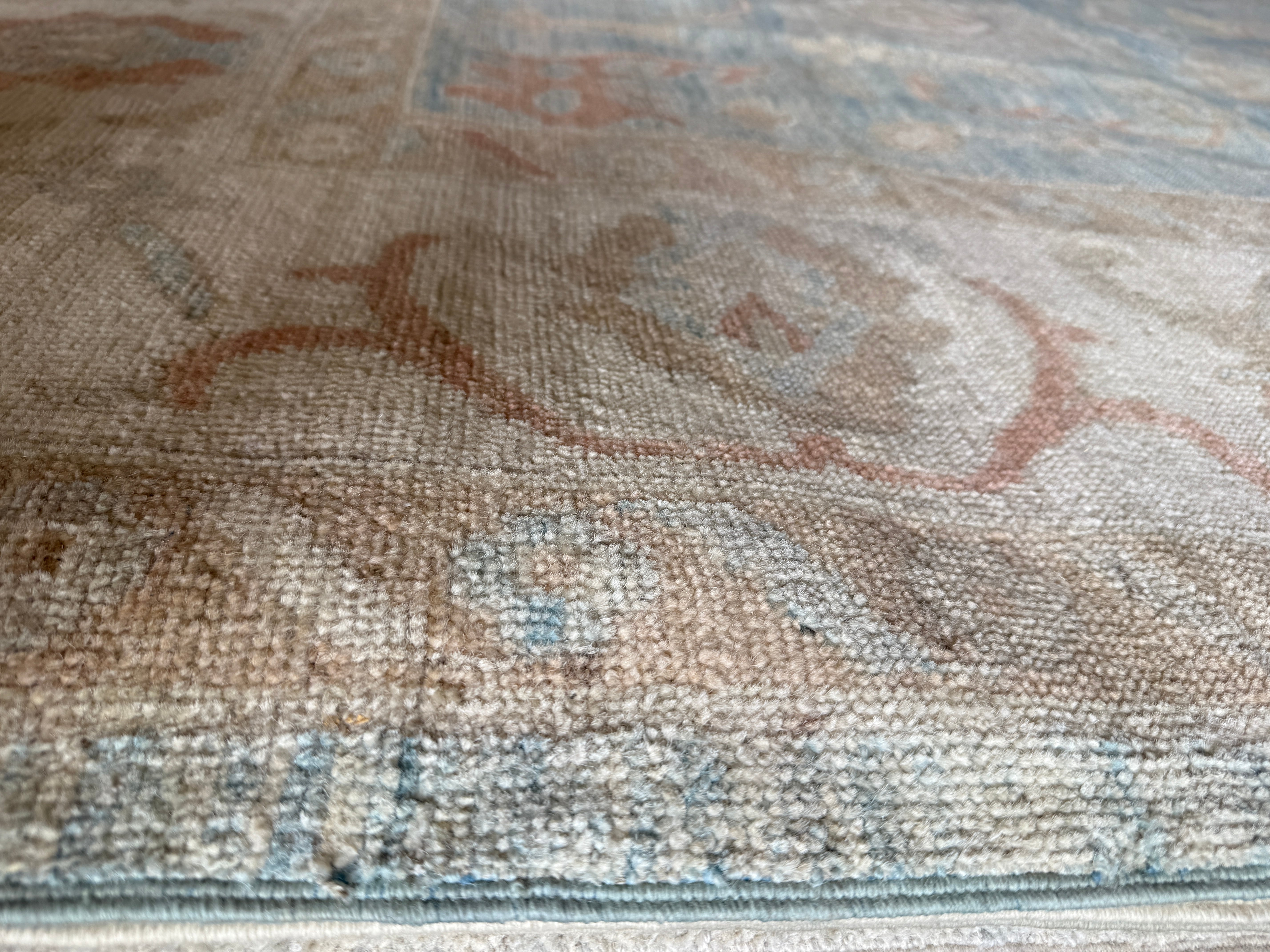 Beverly Marsh 10.3x13.9 Blue Afghani Whitewashed Oushak