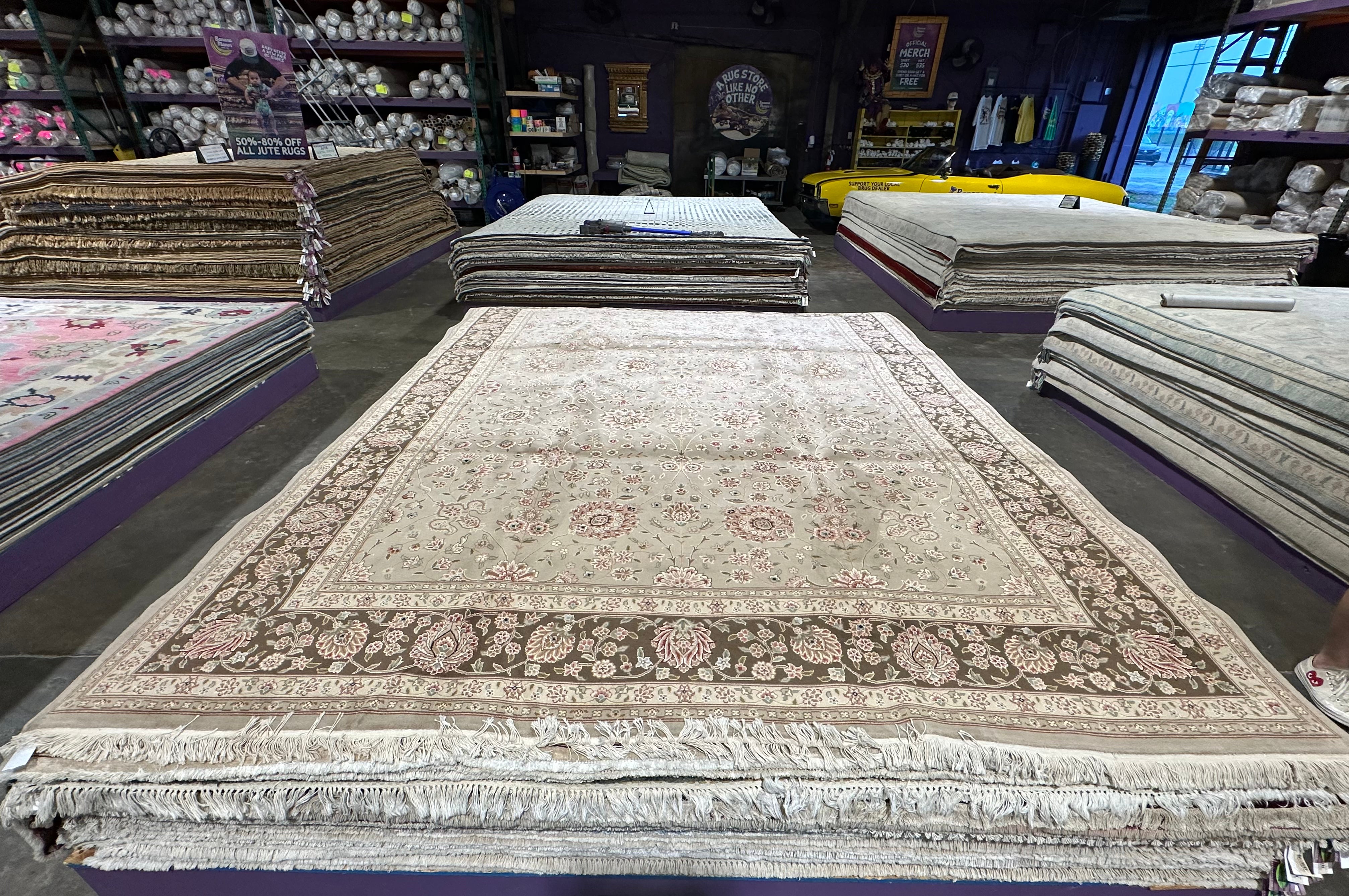 Venita Aspen 9x12 Beige and Olive Tabriz Rug - CLEARANCE 30% off