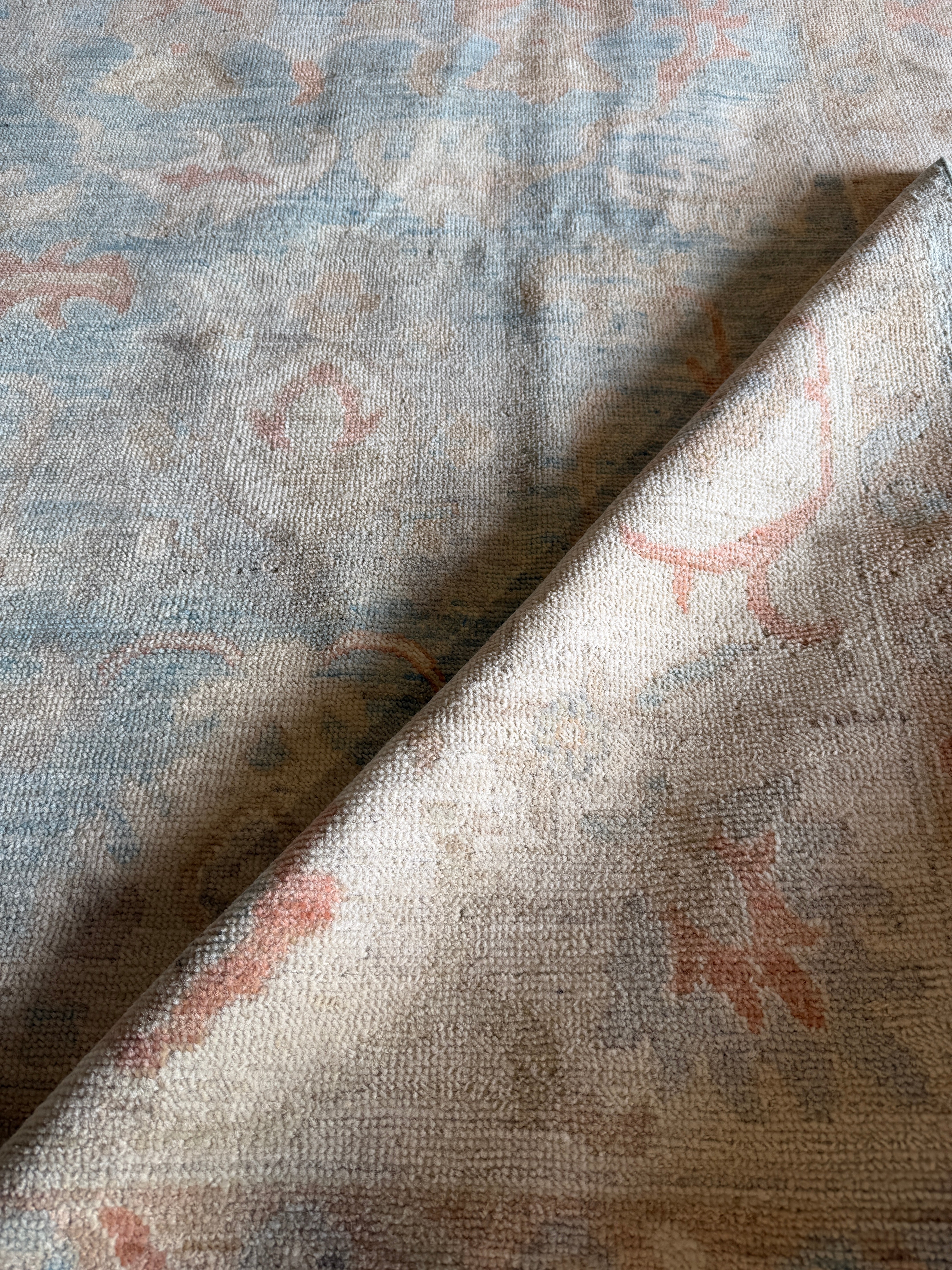 Beverly Marsh 10.3x13.9 Blue Afghani Whitewashed Oushak