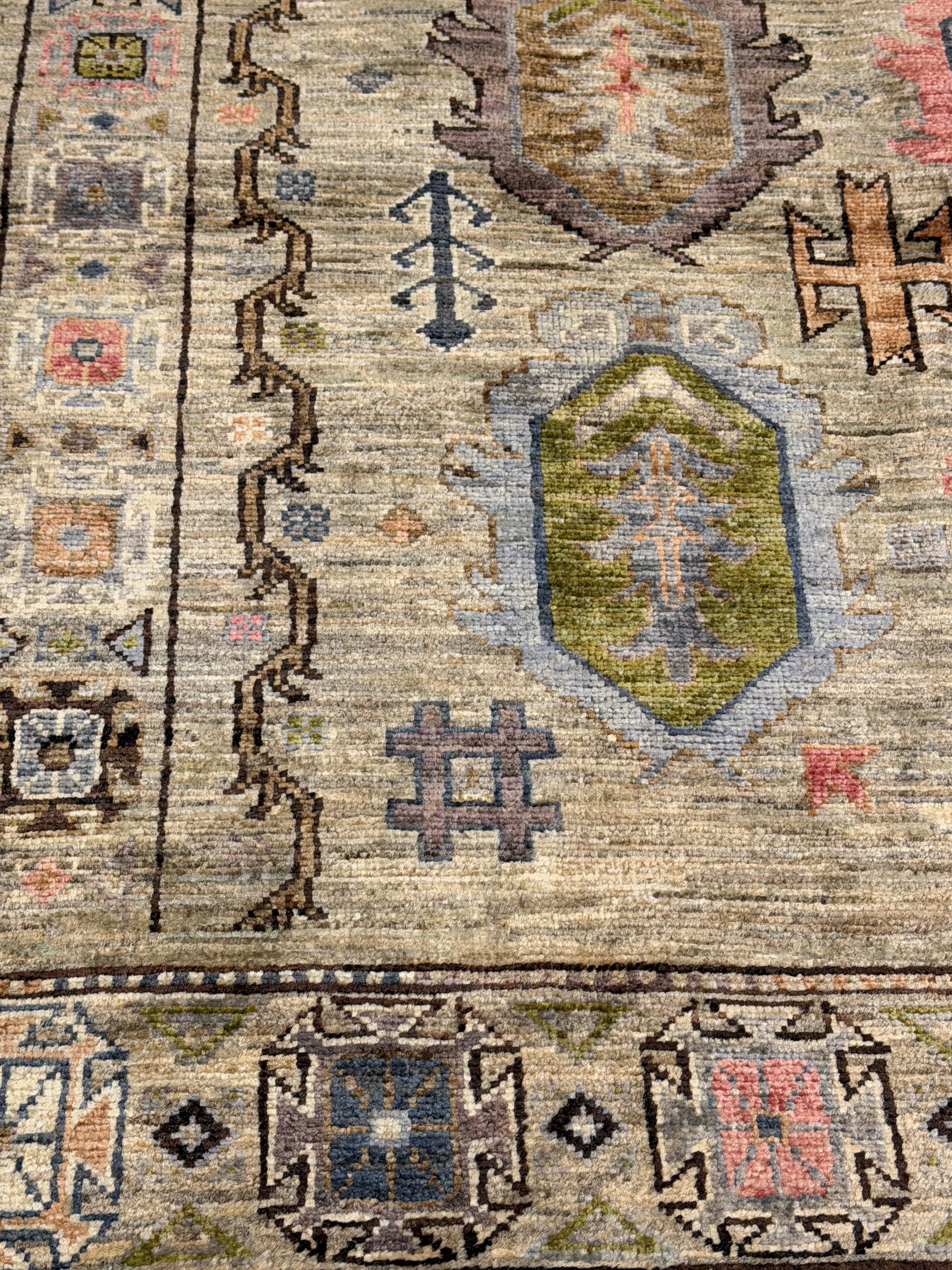 LeeAnne Locken 5x6.8 Silvery/Grey Afghani Waziri Rug