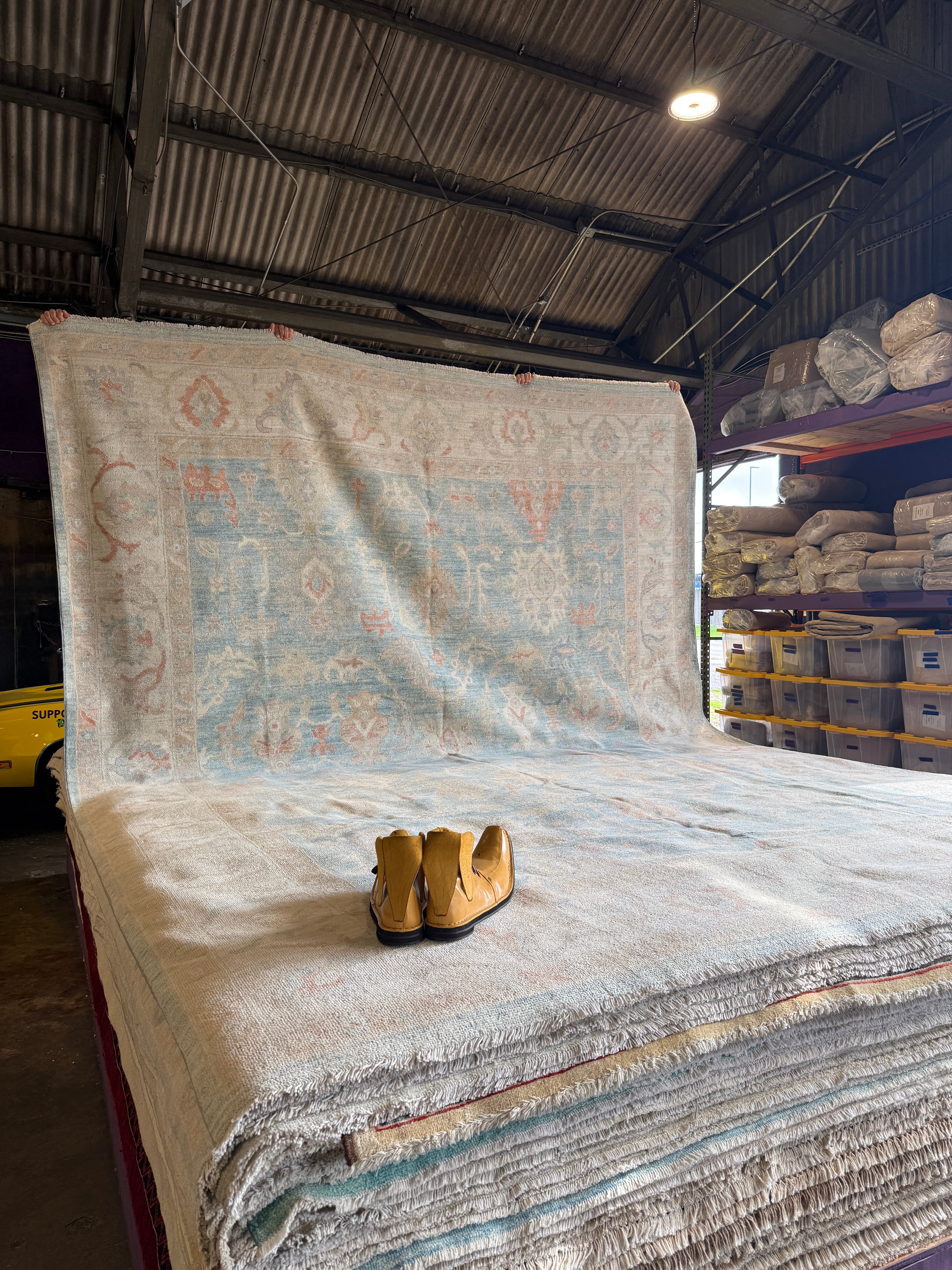 Beverly Marsh 10.3x13.9 Blue Afghani Whitewashed Oushak