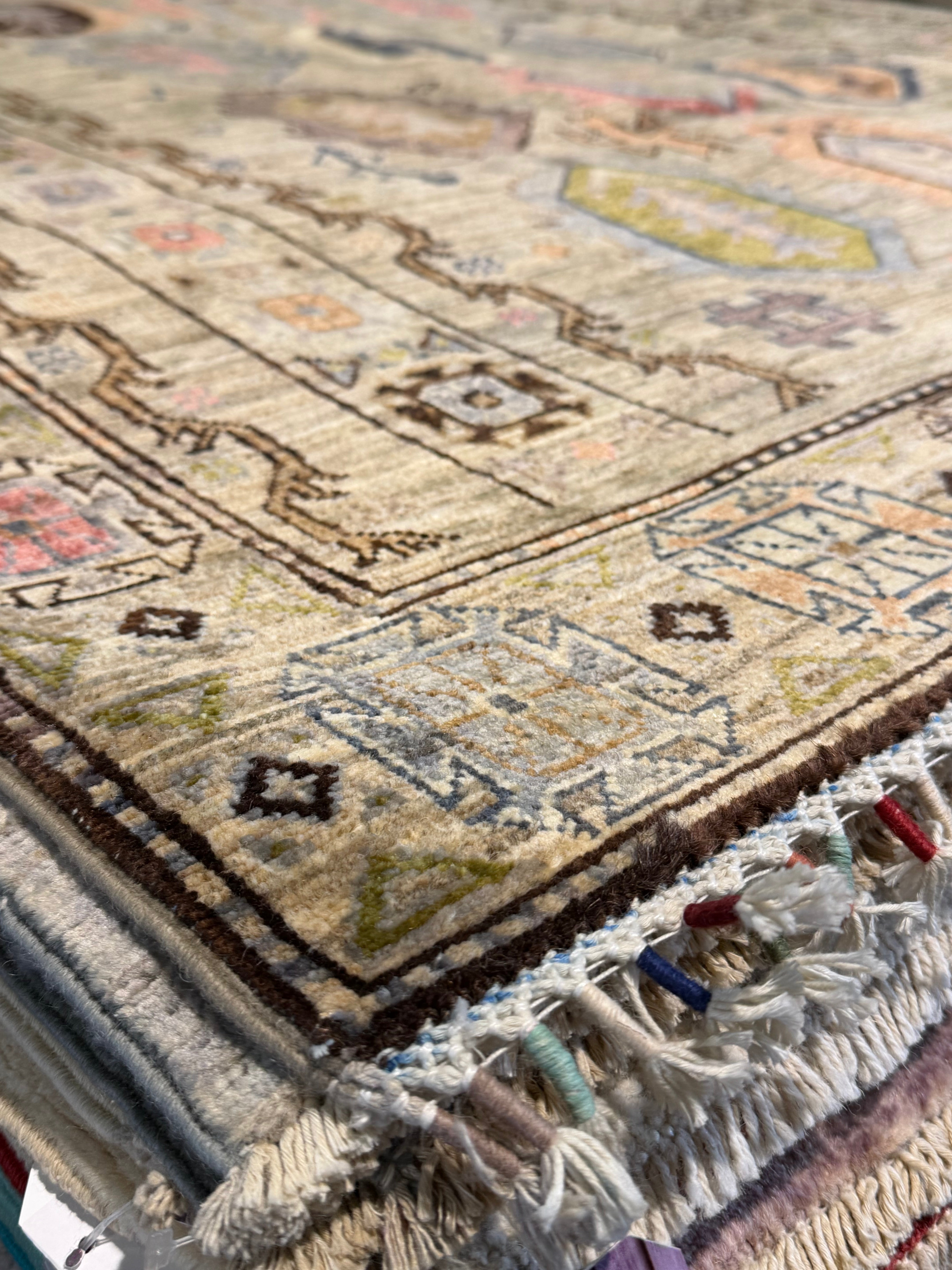 LeeAnne Locken 5x6.8 Silvery/Grey Afghani Waziri Rug