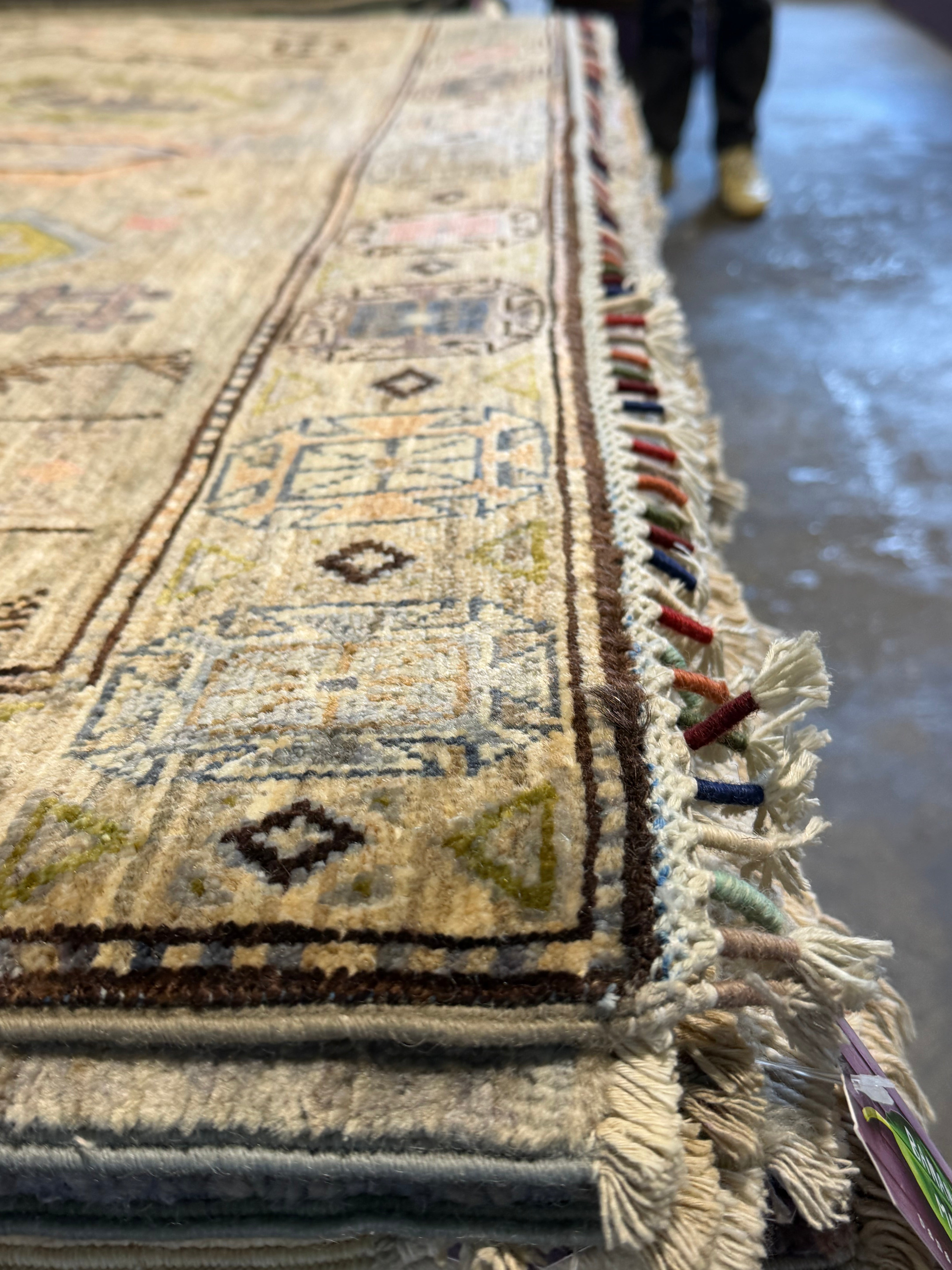 LeeAnne Locken 5x6.8 Silvery/Grey Afghani Waziri Rug