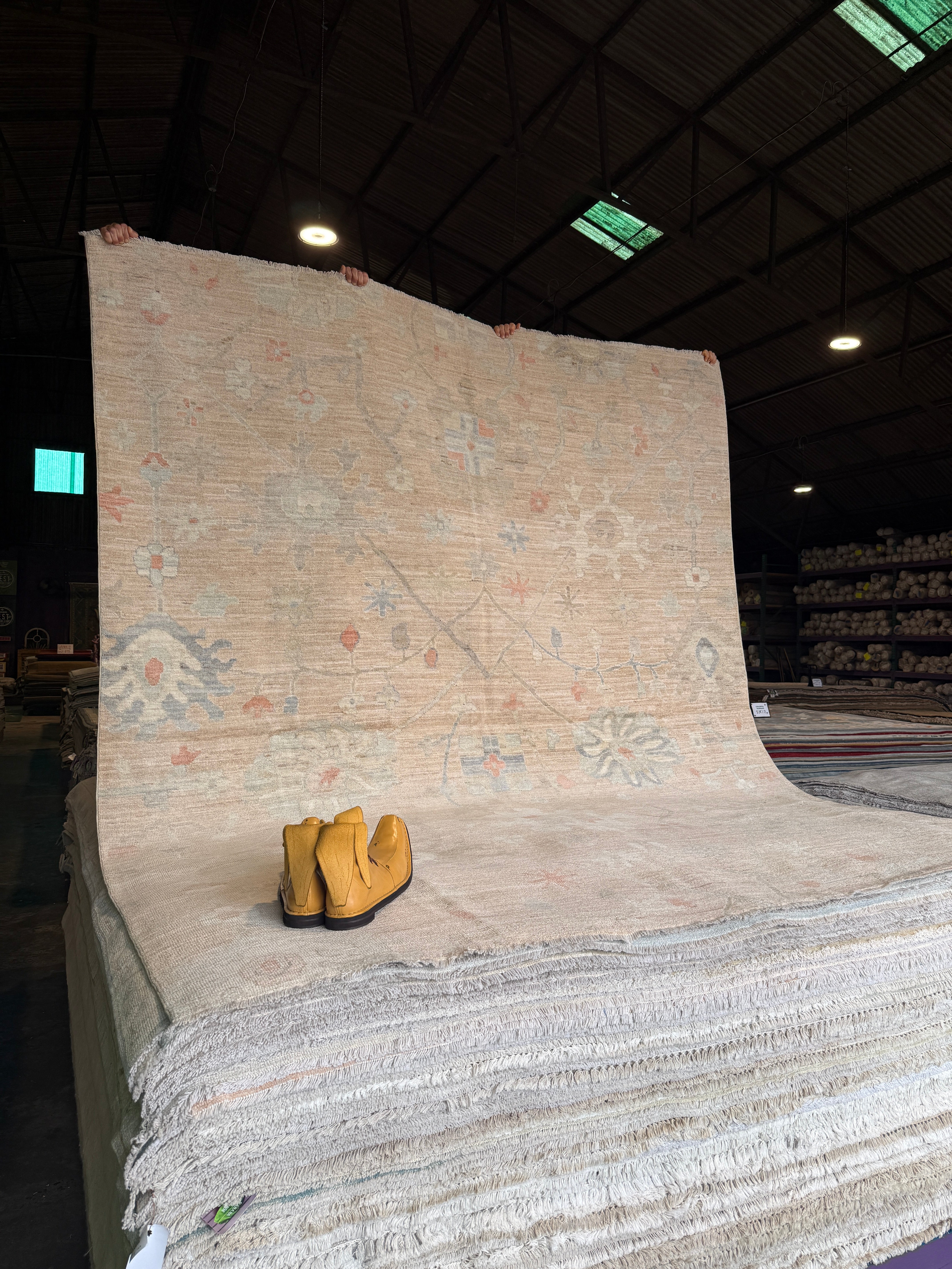 Sarah Thompson 8x9.9 Pink Afghani Whitewashed Oushak