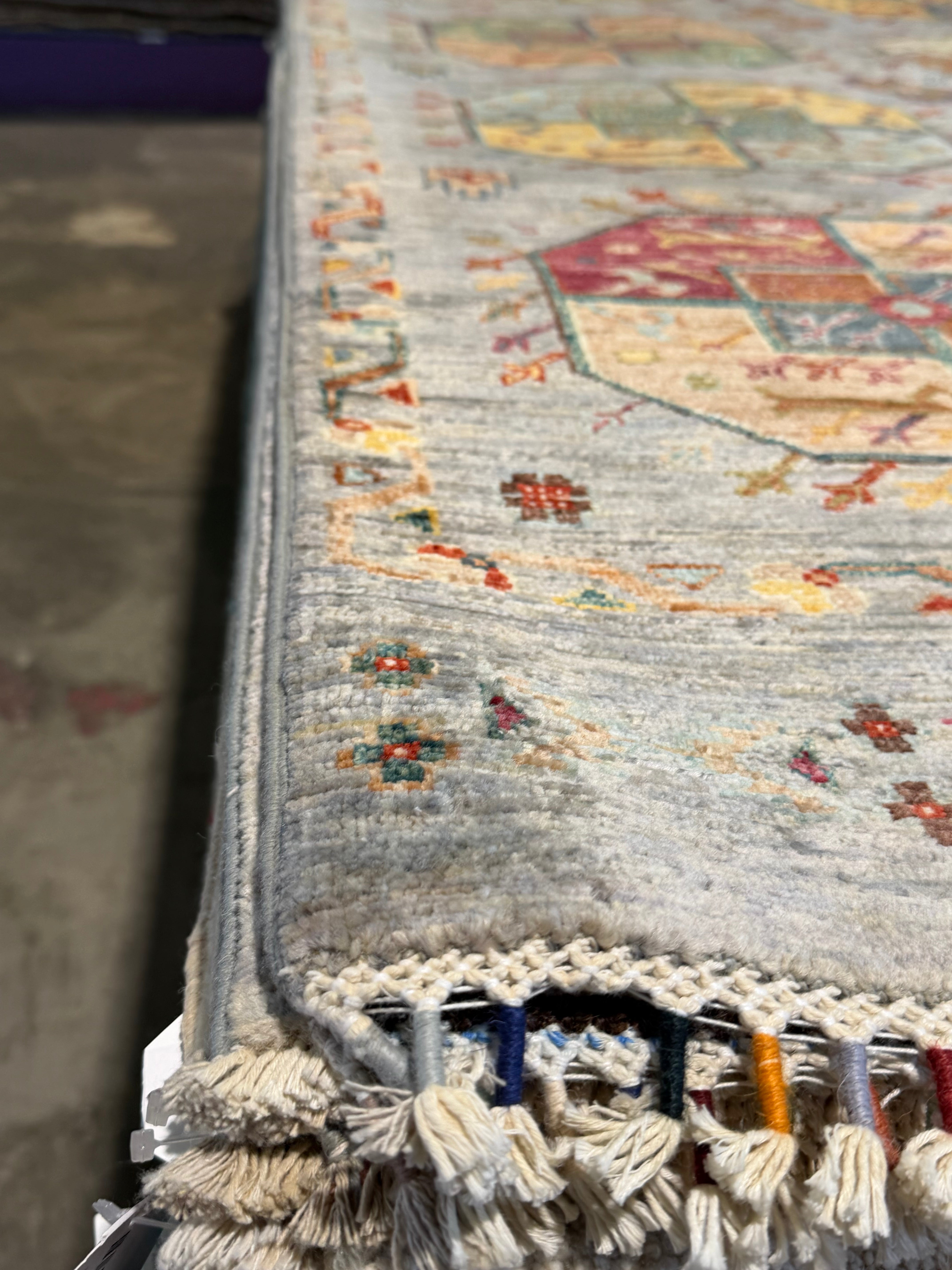 Tiffany Moon 4.11x6.8 Silver/Grey Afghani Waziri Rug