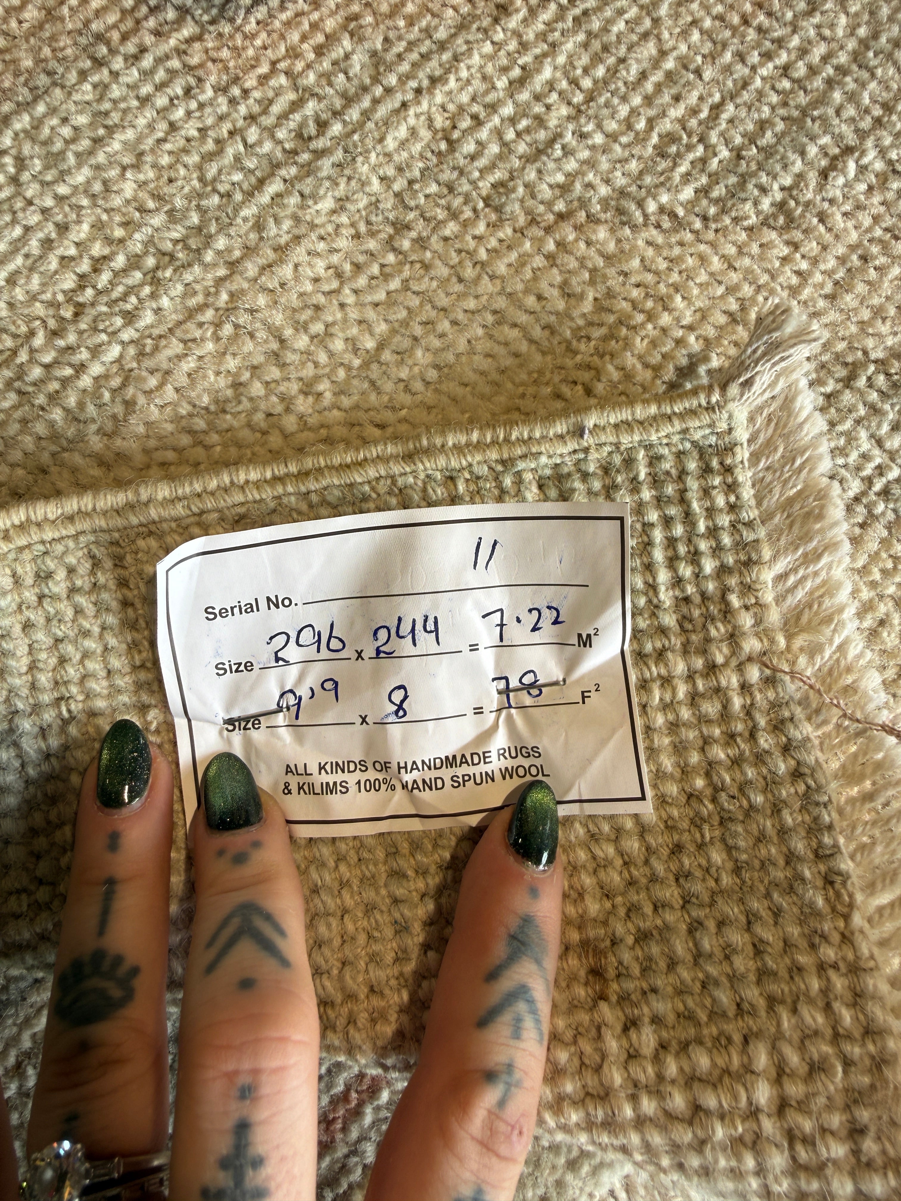 Sarah Thompson 8x9.9 Pink Afghani Whitewashed Oushak