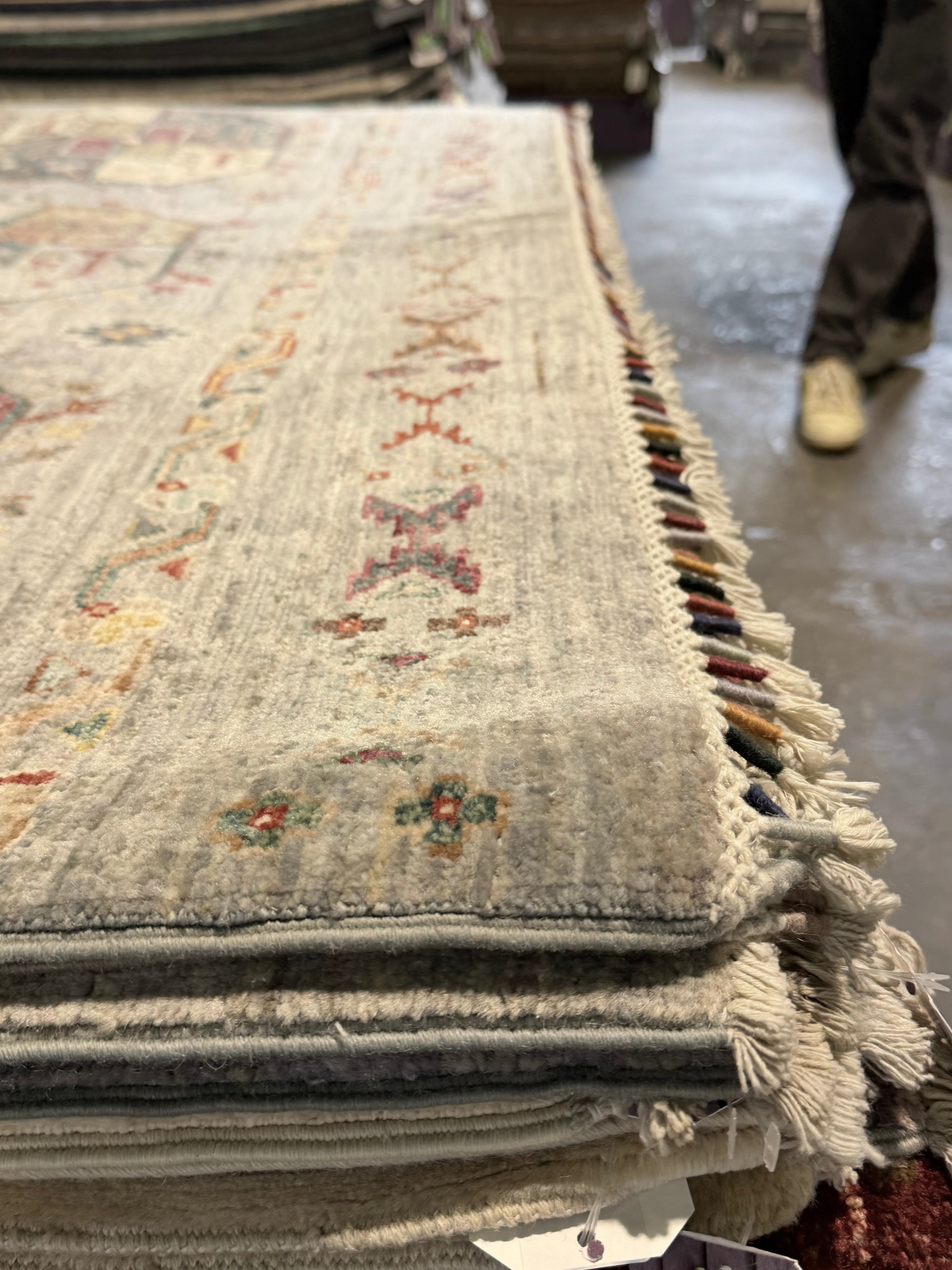 Tiffany Moon 4.11x6.8 Silver/Grey Afghani Waziri Rug