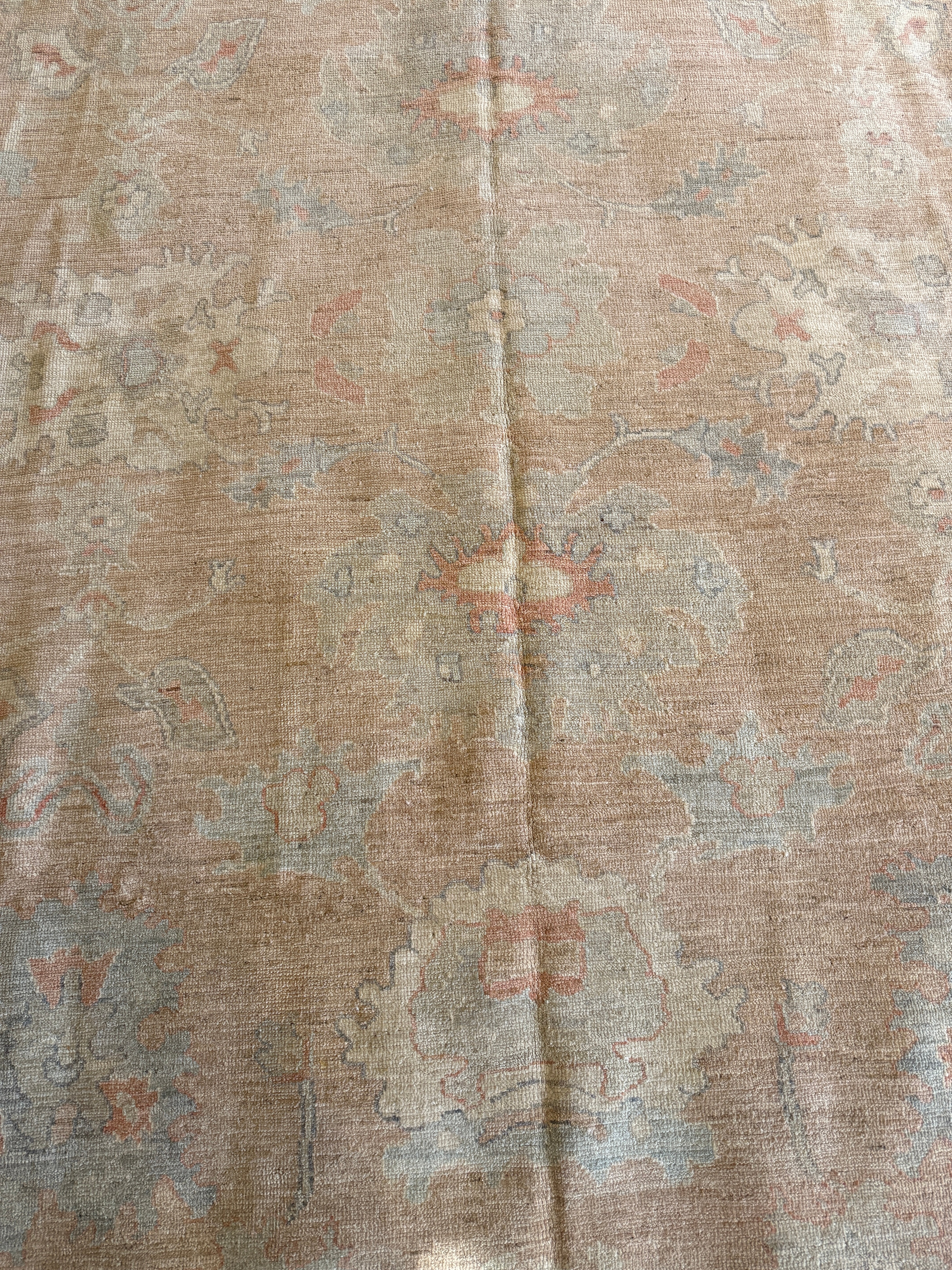 Eli Katz 9.11x13.11 Pink Afghani Whitewashed Oushak