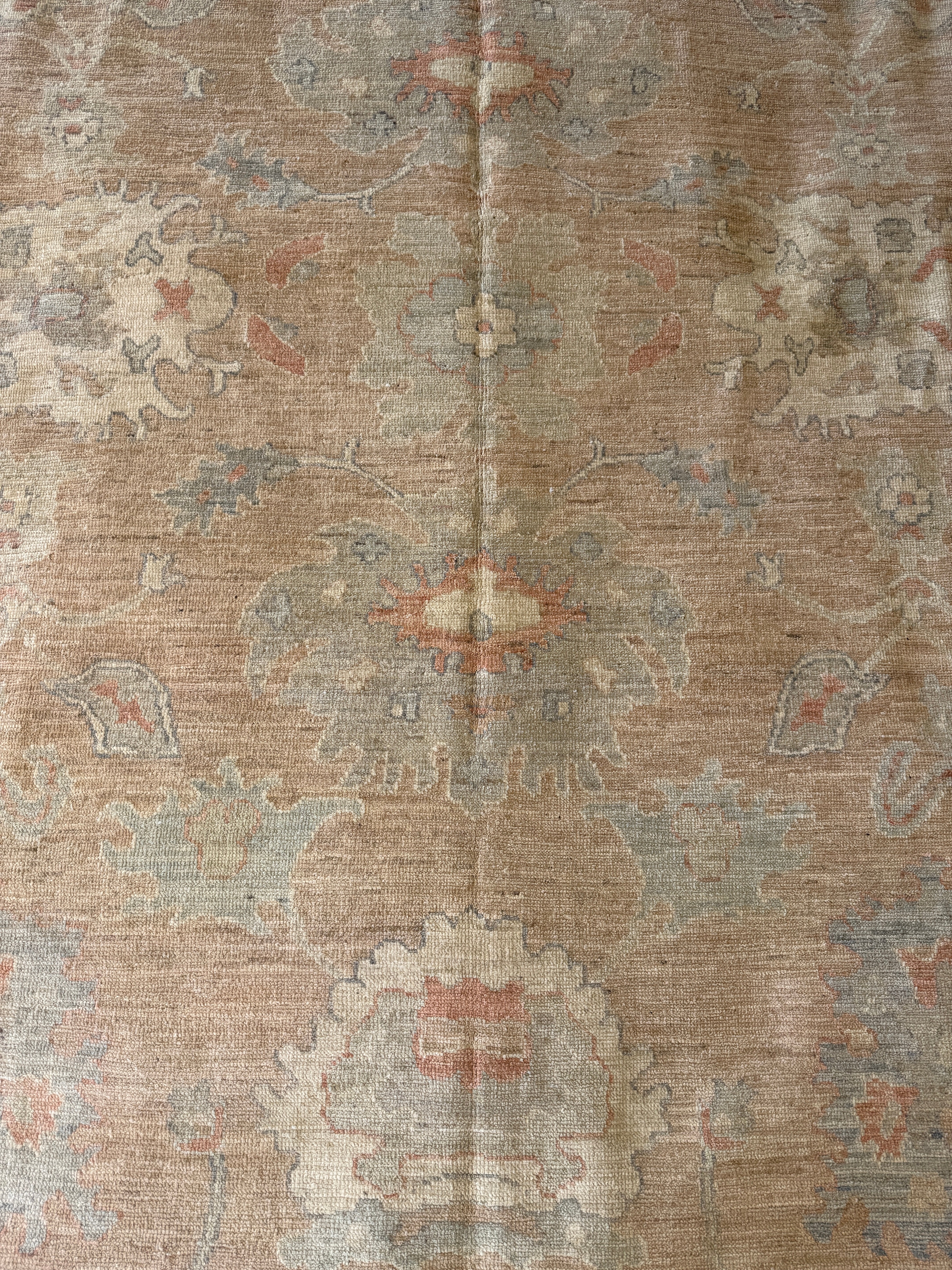 Eli Katz 9.11x13.11 Pink Afghani Whitewashed Oushak