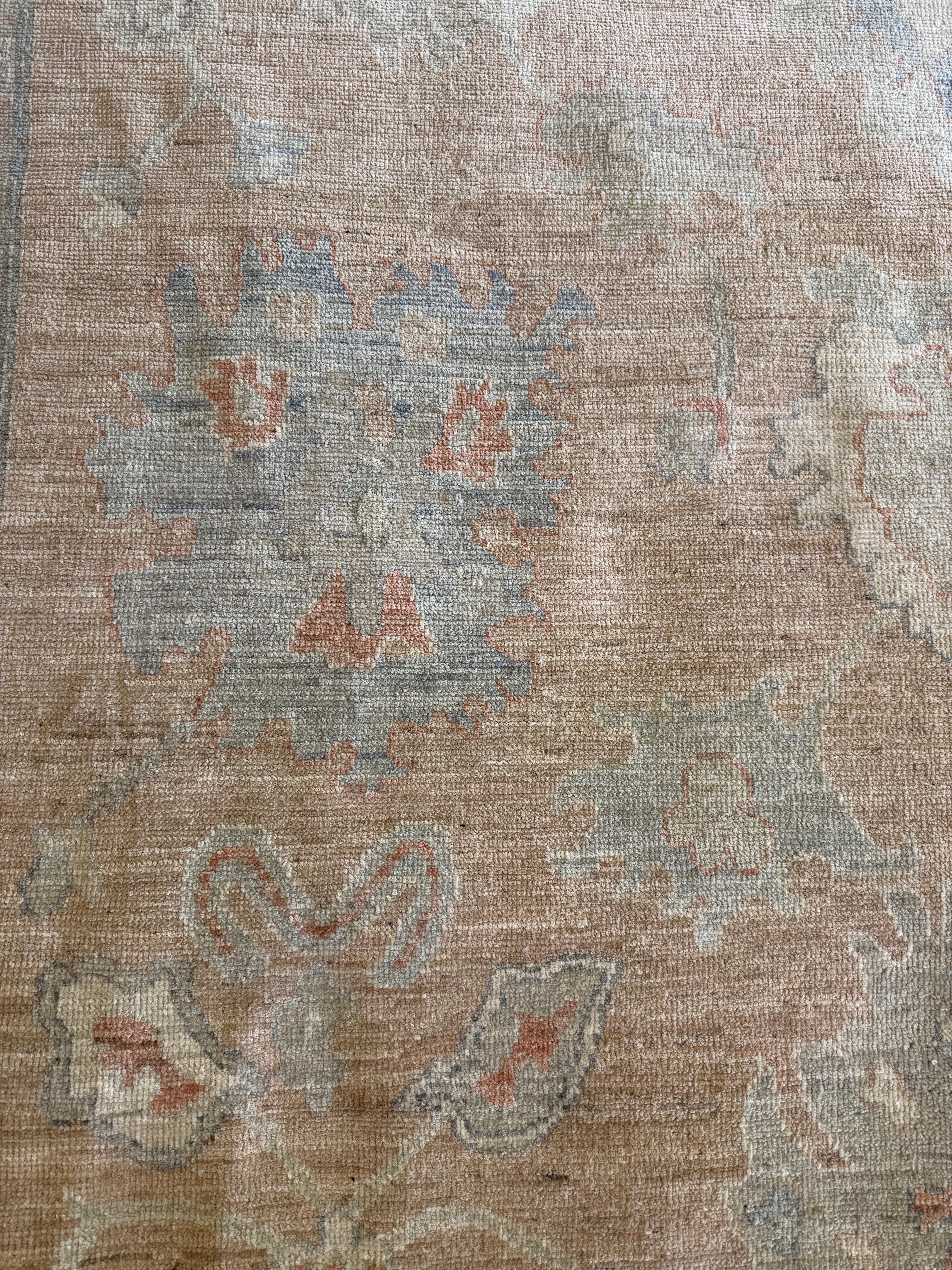 Eli Katz 9.11x13.11 Pink Afghani Whitewashed Oushak