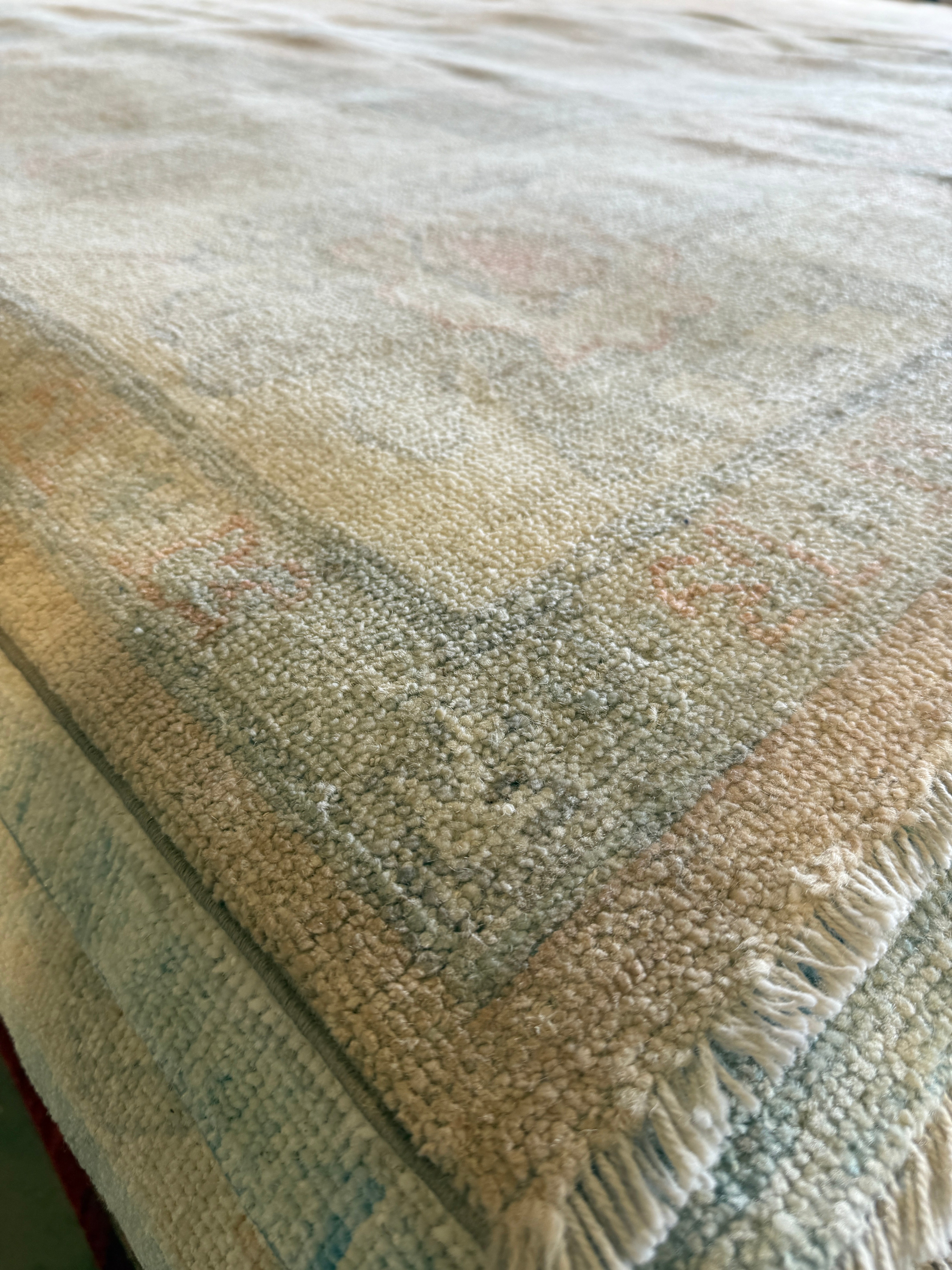 Eli Katz 9.11x13.11 Pink Afghani Whitewashed Oushak