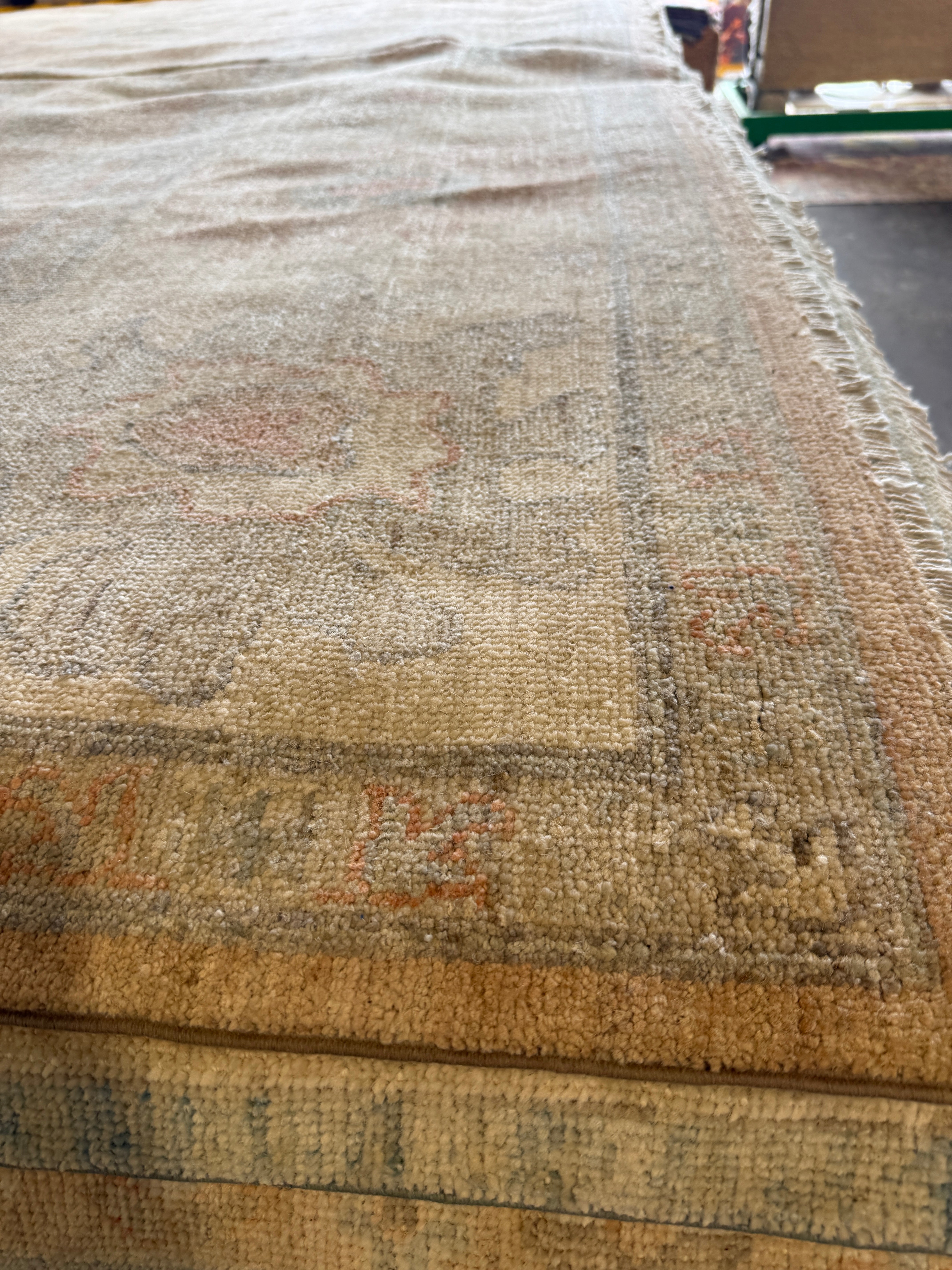 Eli Katz 9.11x13.11 Pink Afghani Whitewashed Oushak