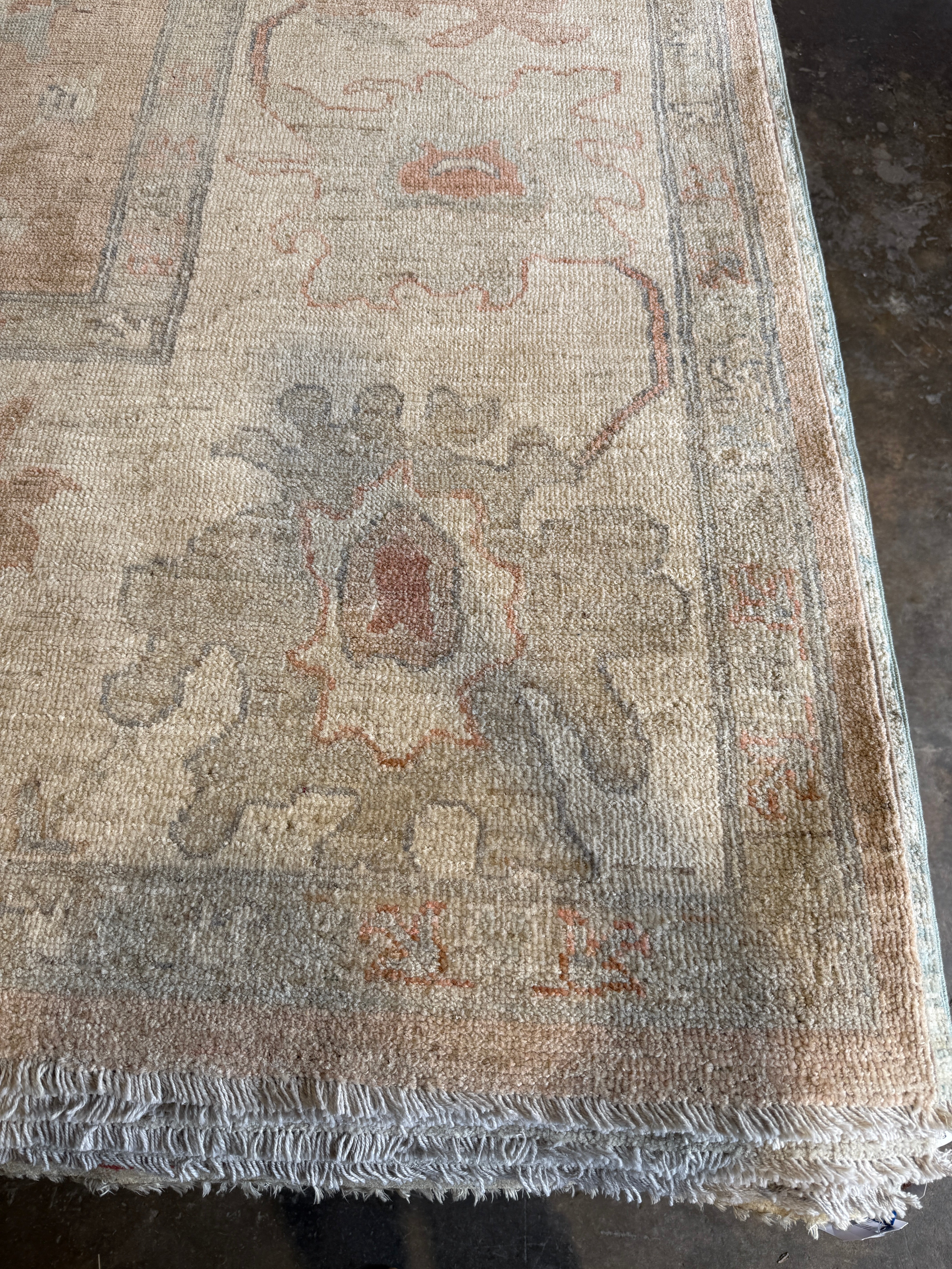 Eli Katz 9.11x13.11 Pink Afghani Whitewashed Oushak