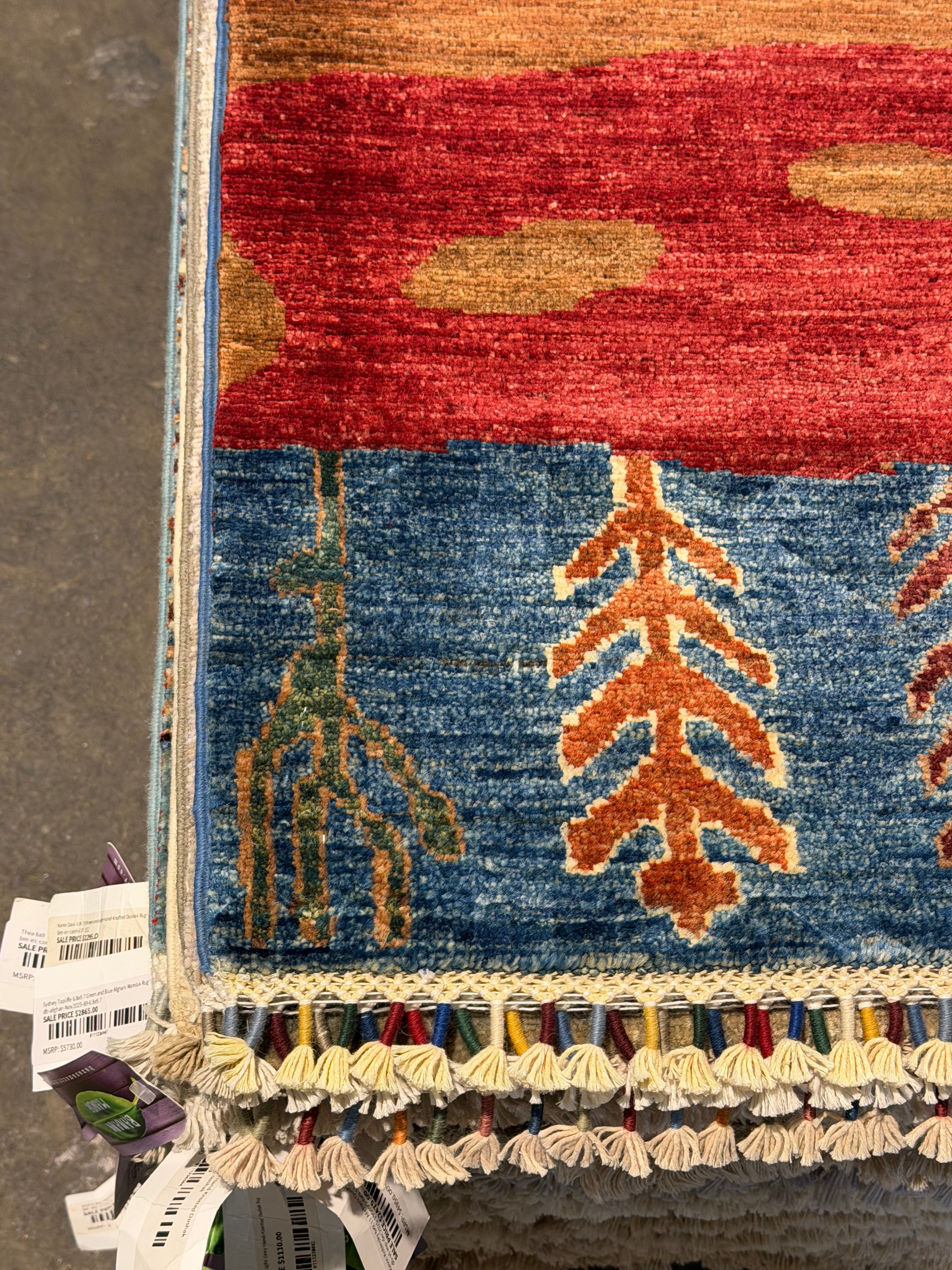 Melissa Rosal 5.10x8 Red Afghani Tree Rug