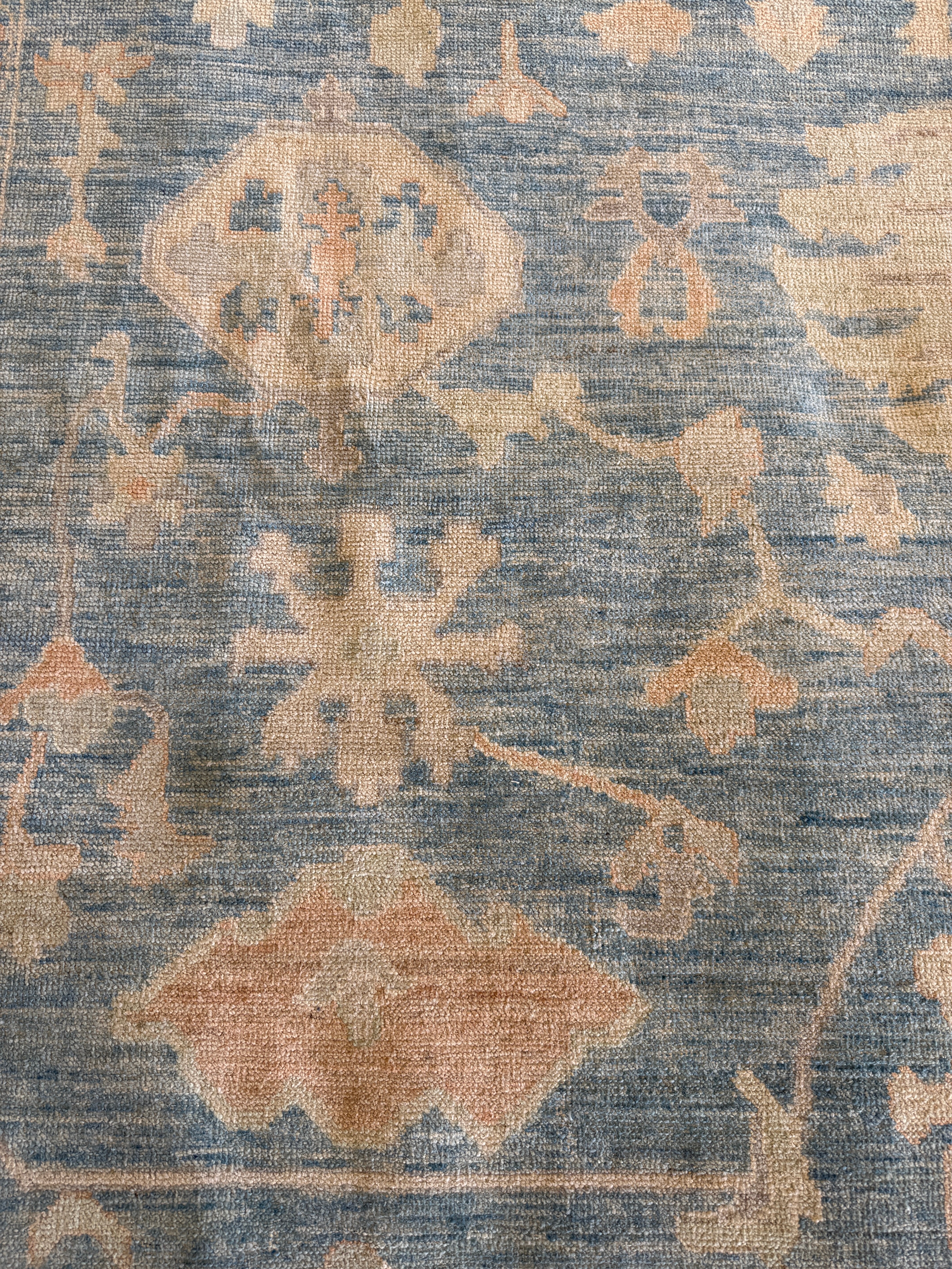 Brianna Tonti 9.11x13.6 Blue Afghani Whitewashed Oushak