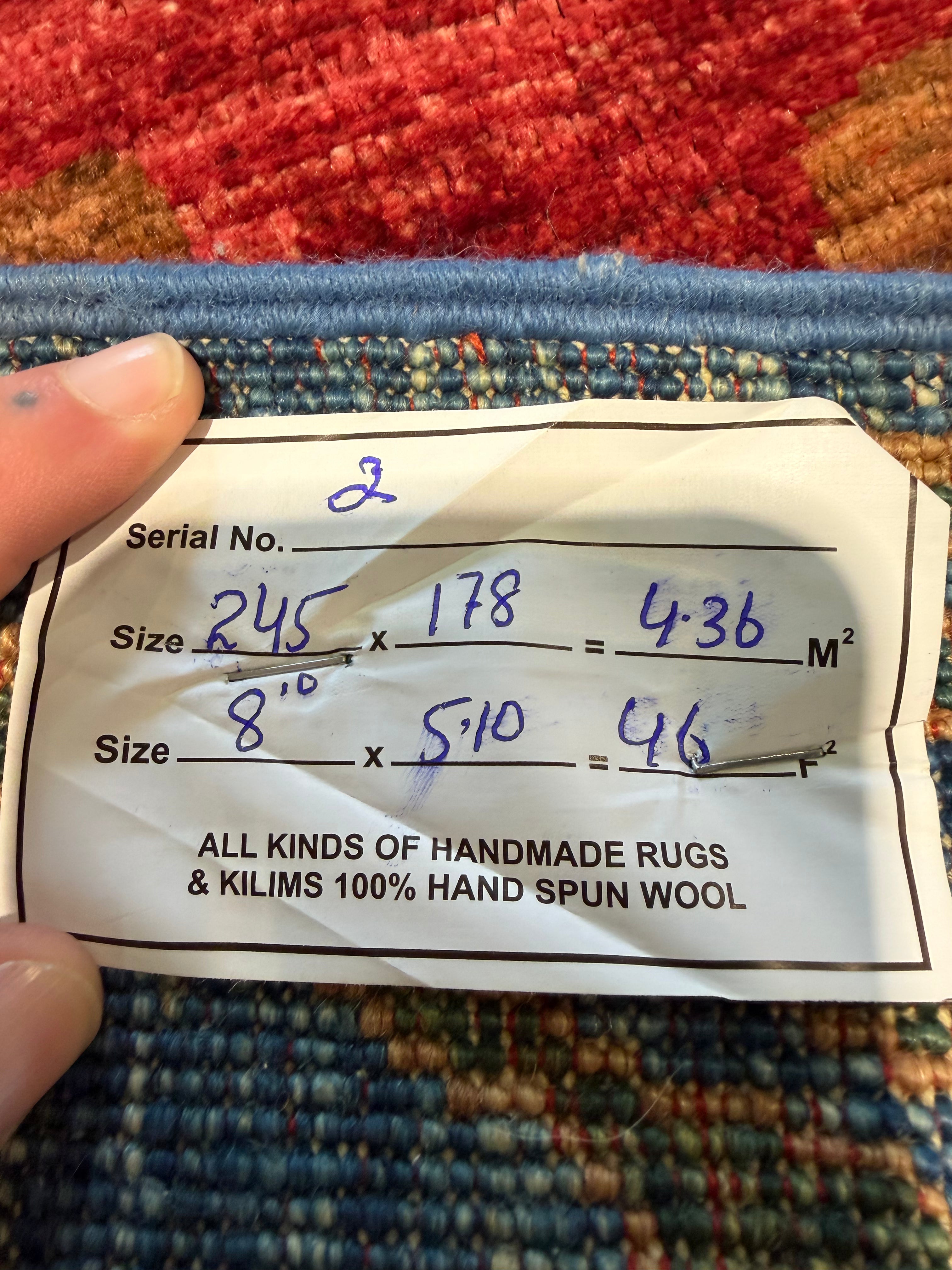 Melissa Rosal 5.10x8 Red Afghani Tree Rug