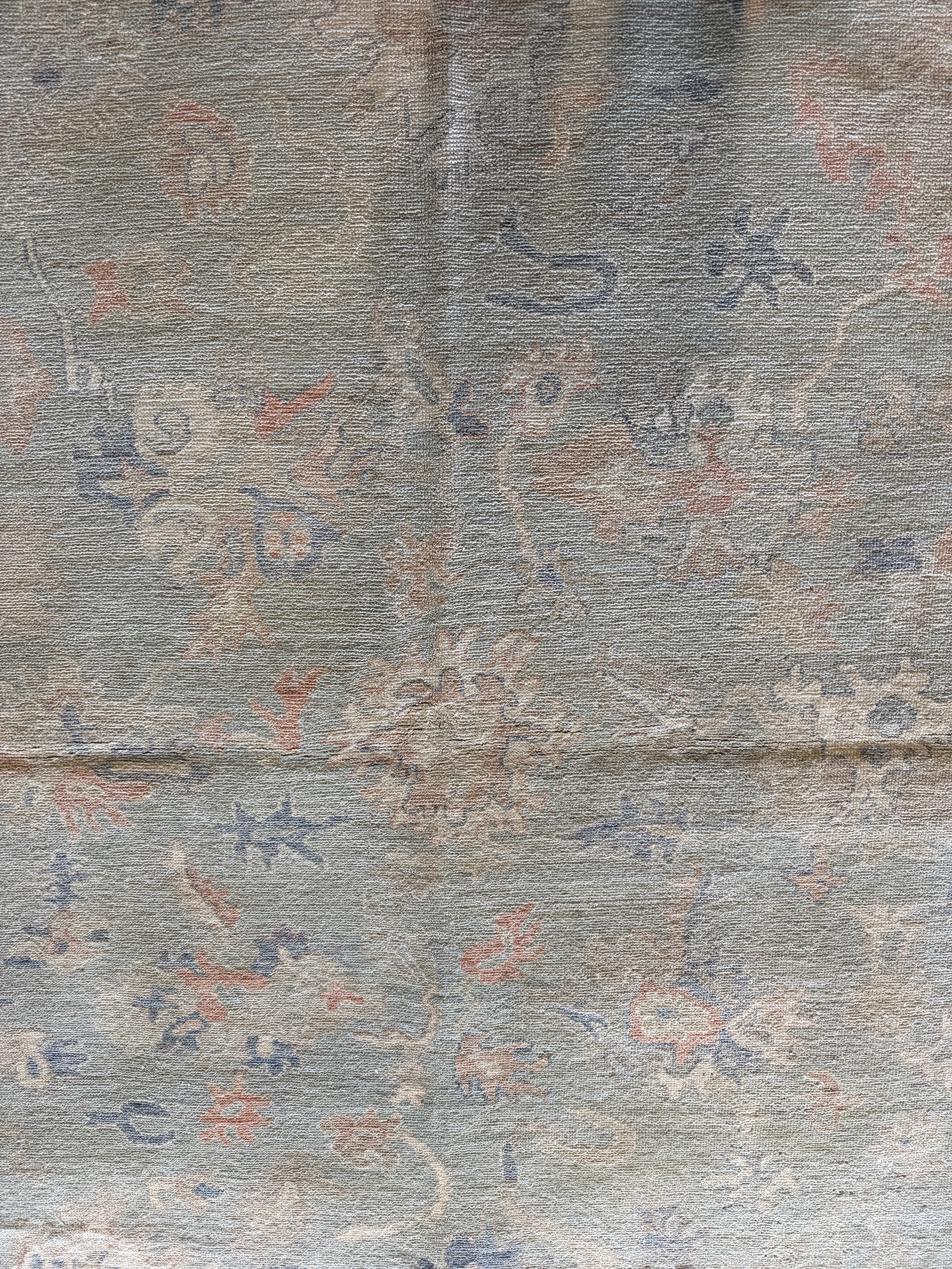 Tara Koehler 8.3x10.1 Blue Afghani Whitewashed Oushak