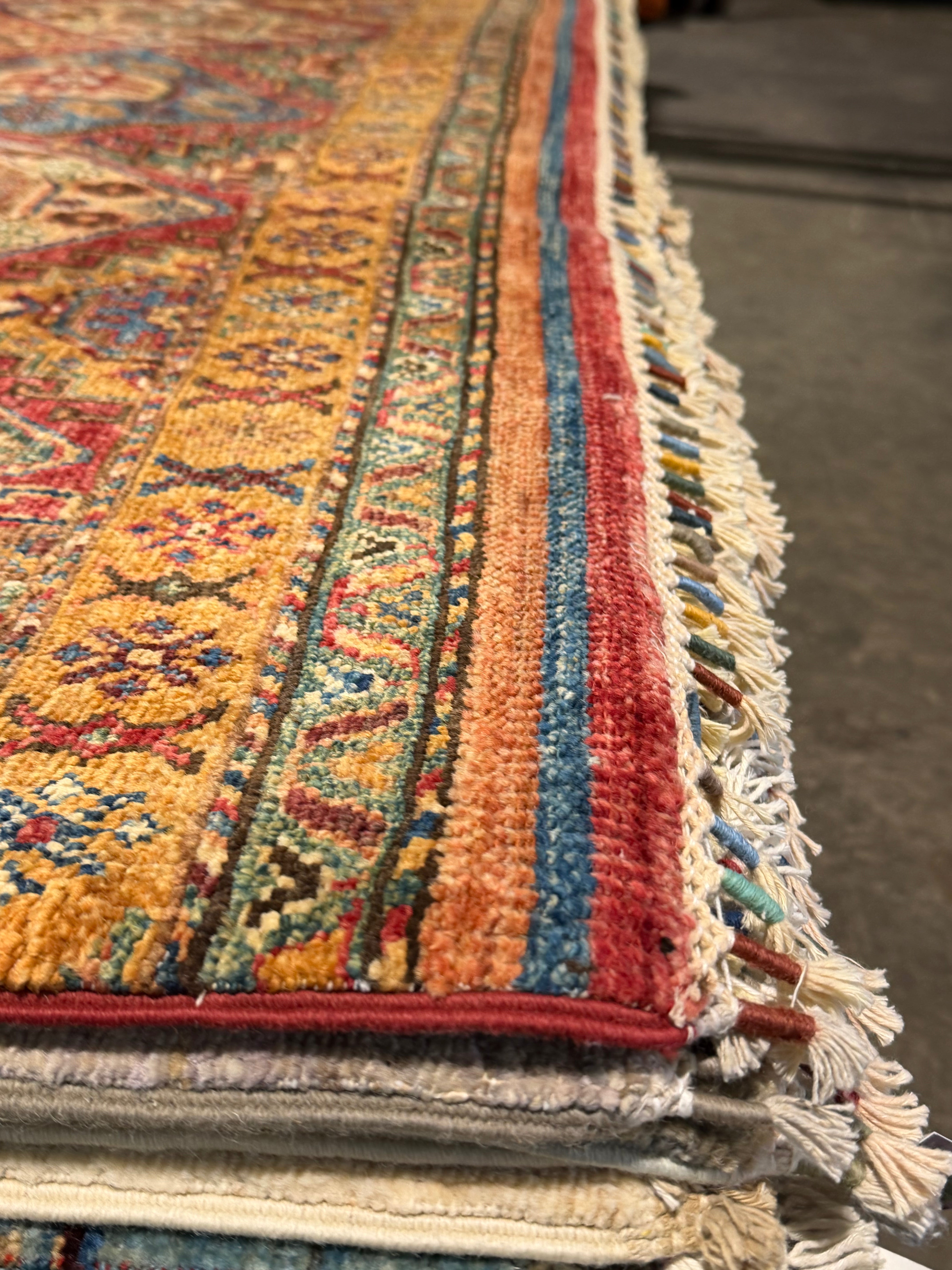 Tiffany Hendra 5.9x8.4 Orange Afghani Khorjin Rug