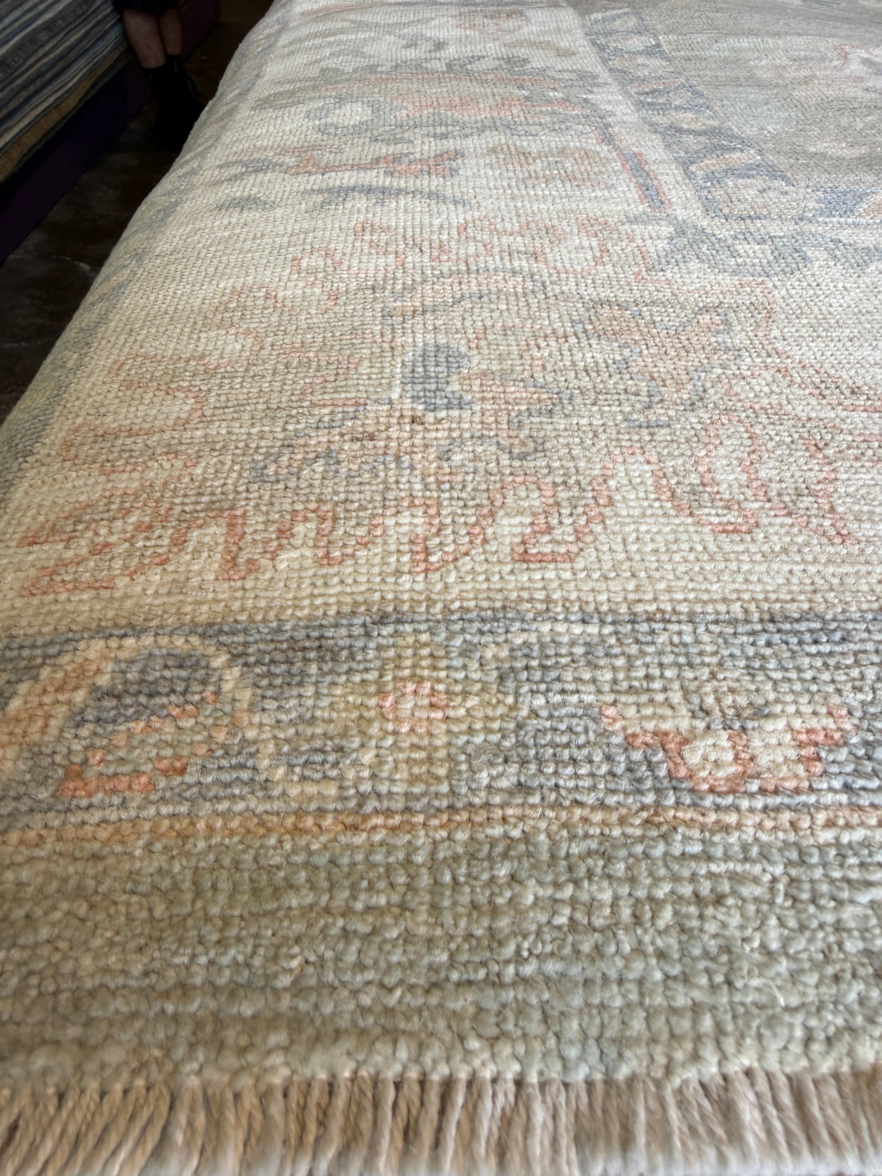 Tara Koehler 8.3x10.1 Blue Afghani Whitewashed Oushak