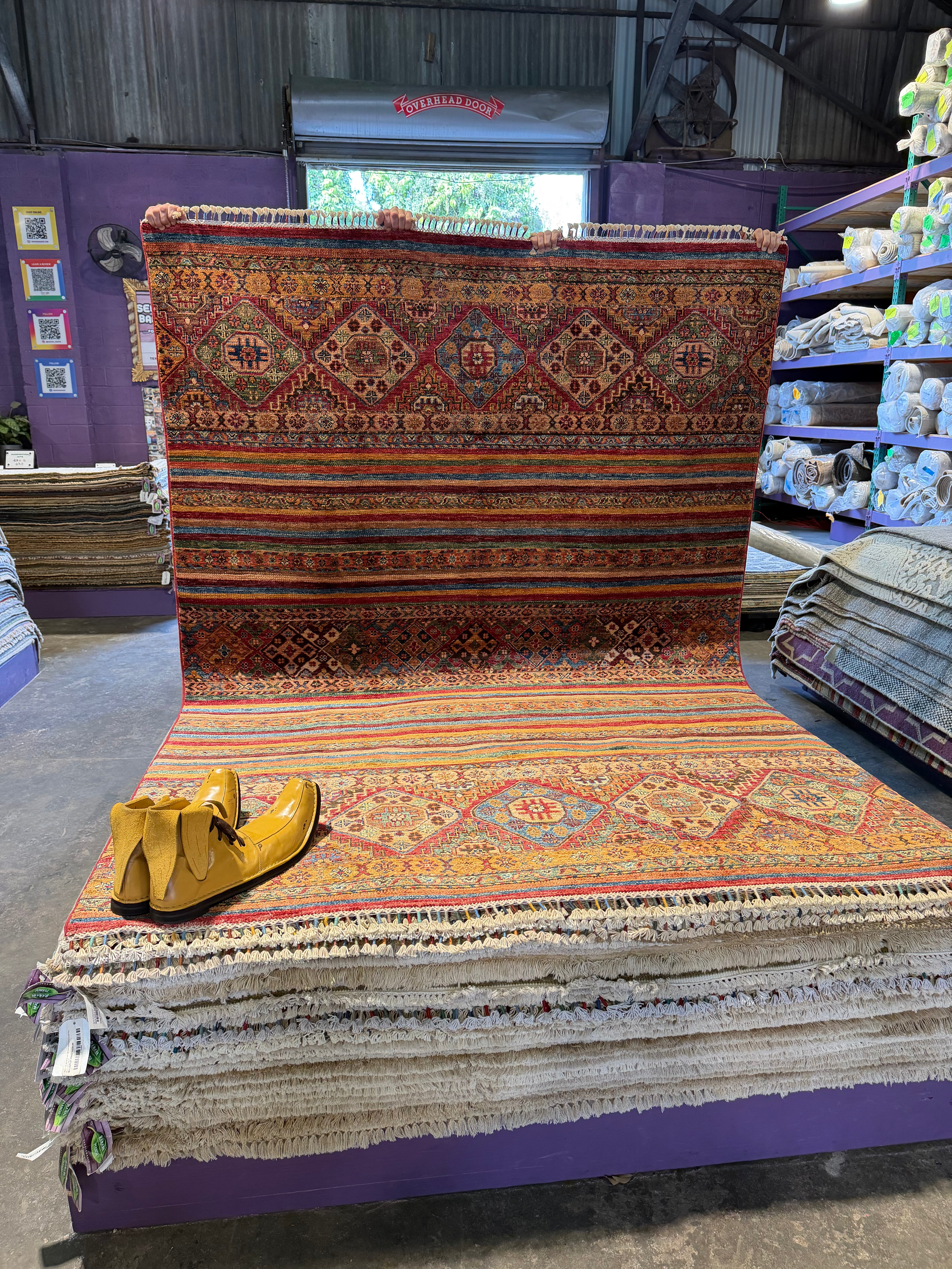 Tiffany Hendra 5.9x8.4 Orange Afghani Khorjin Rug