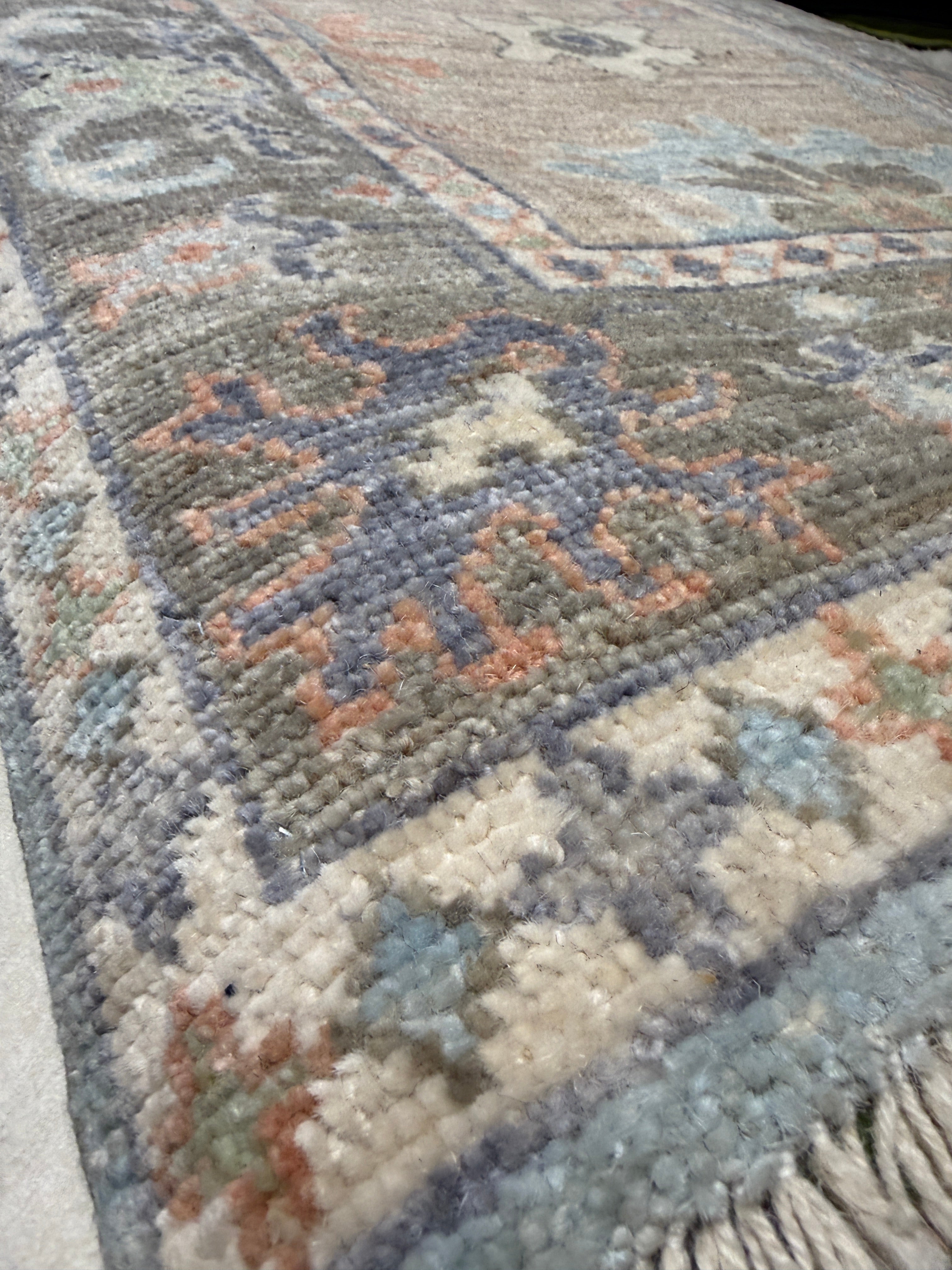 Brittany Spiteri 2.10x11.11 Multi Color Afghani Whitewashed Oushak Runner