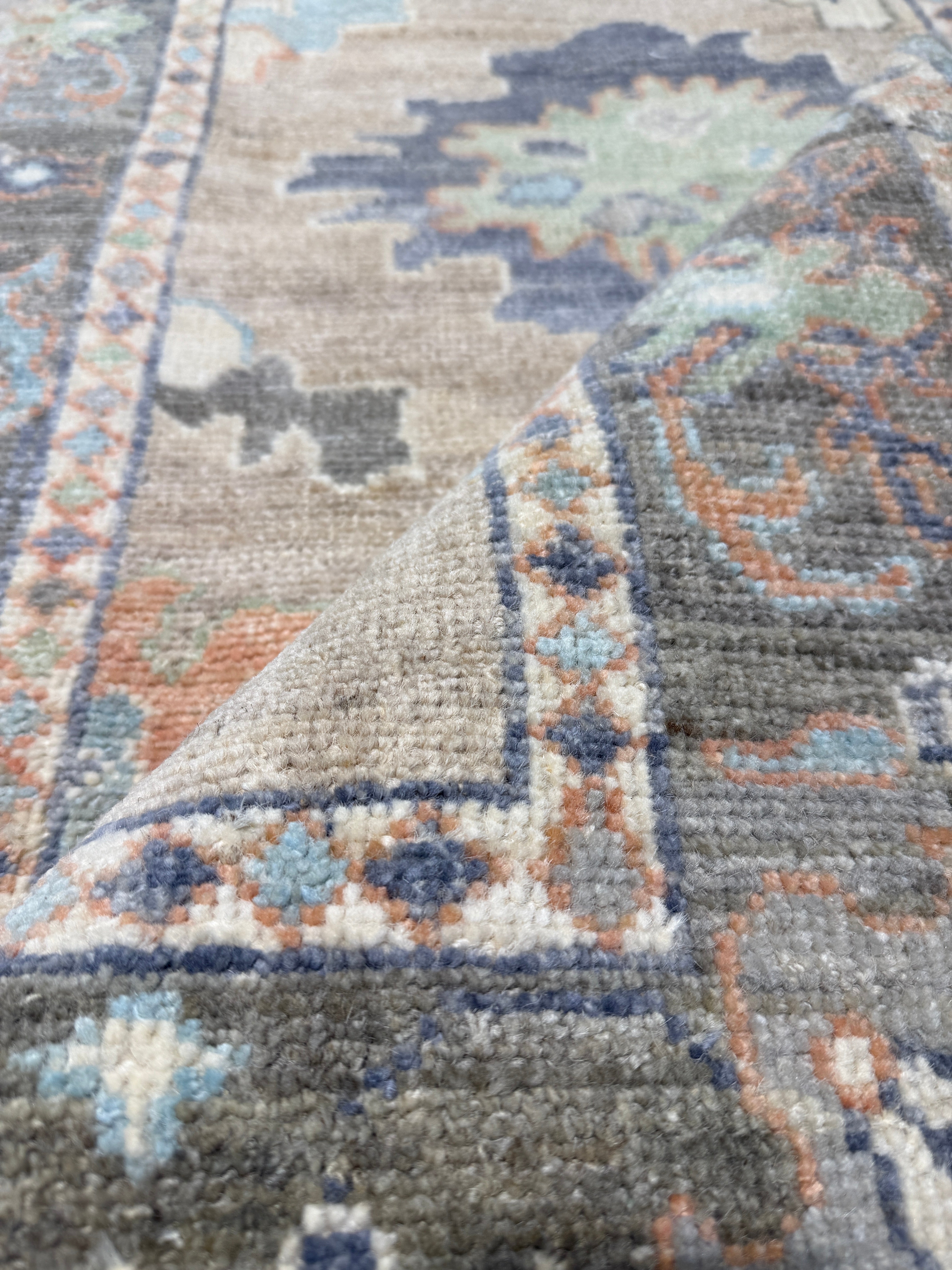 Brittany Spiteri 2.10x11.11 Multi Color Afghani Whitewashed Oushak Runner