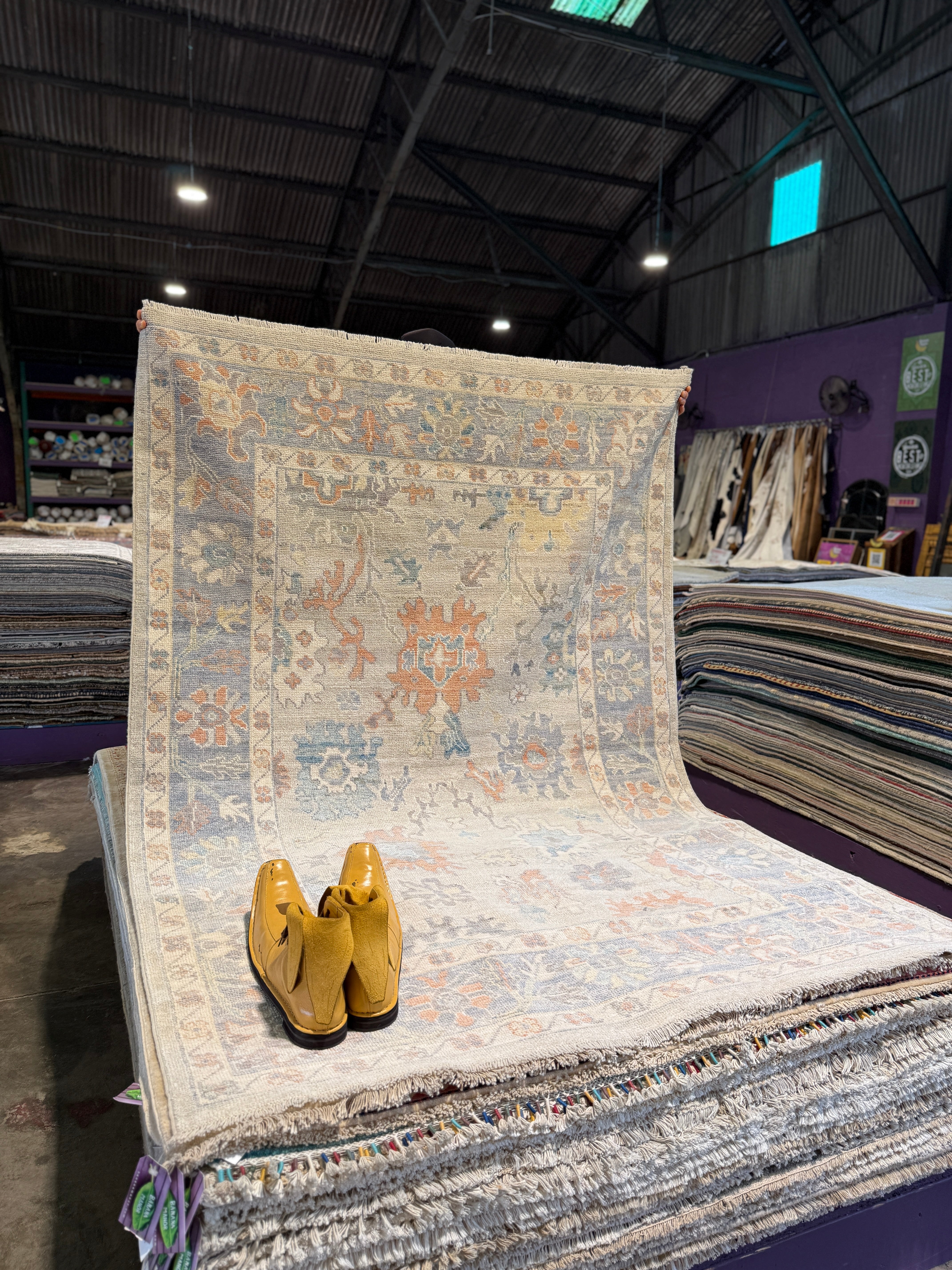 Hannah Storey 4.10x6.10 Multi Color Afghani Whitewashed Oushak