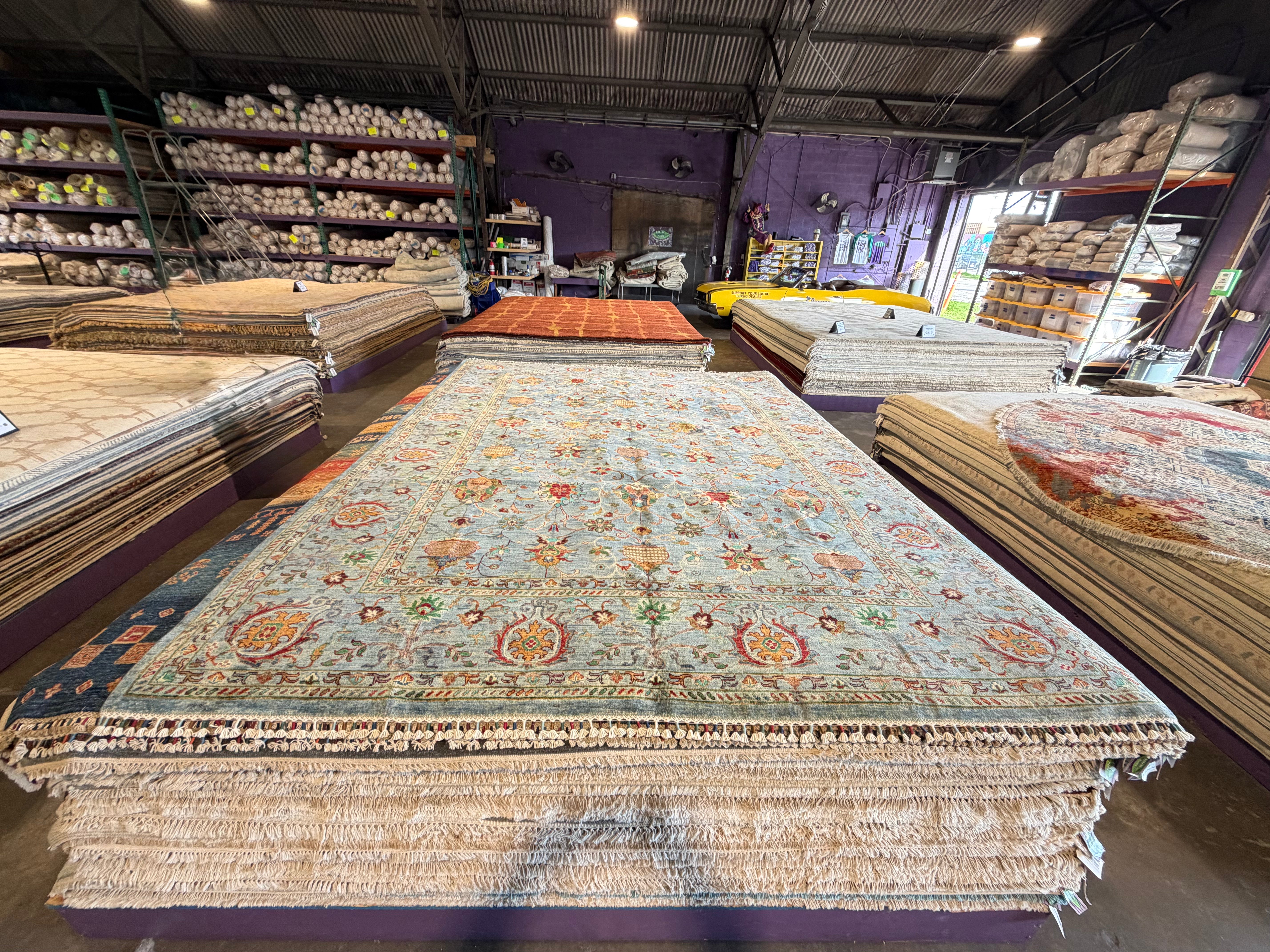 Taleen 8.4x11.12 Blue Afghani Sultani Rug