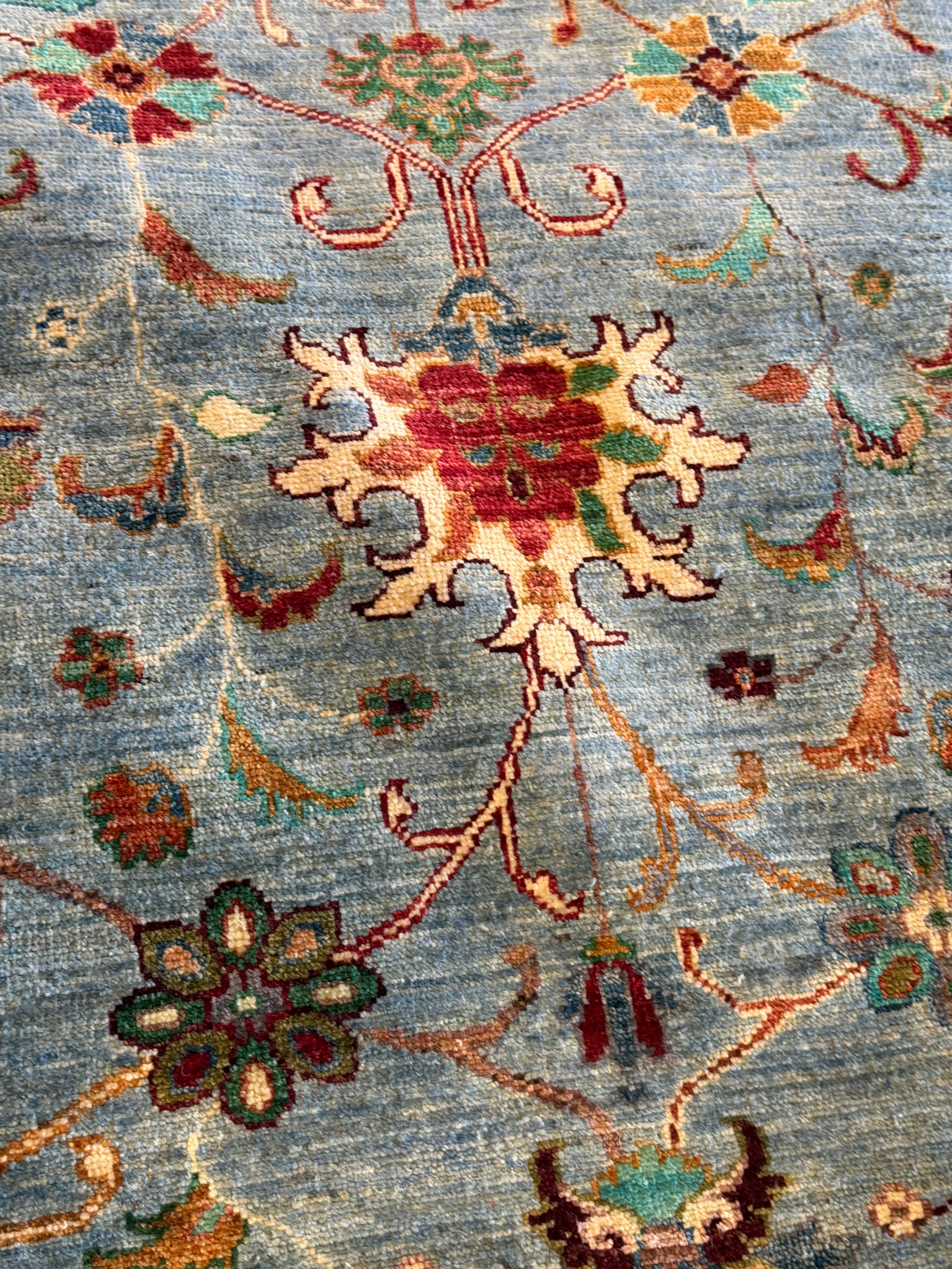Taleen 8.4x11.12 Blue Afghani Sultani Rug