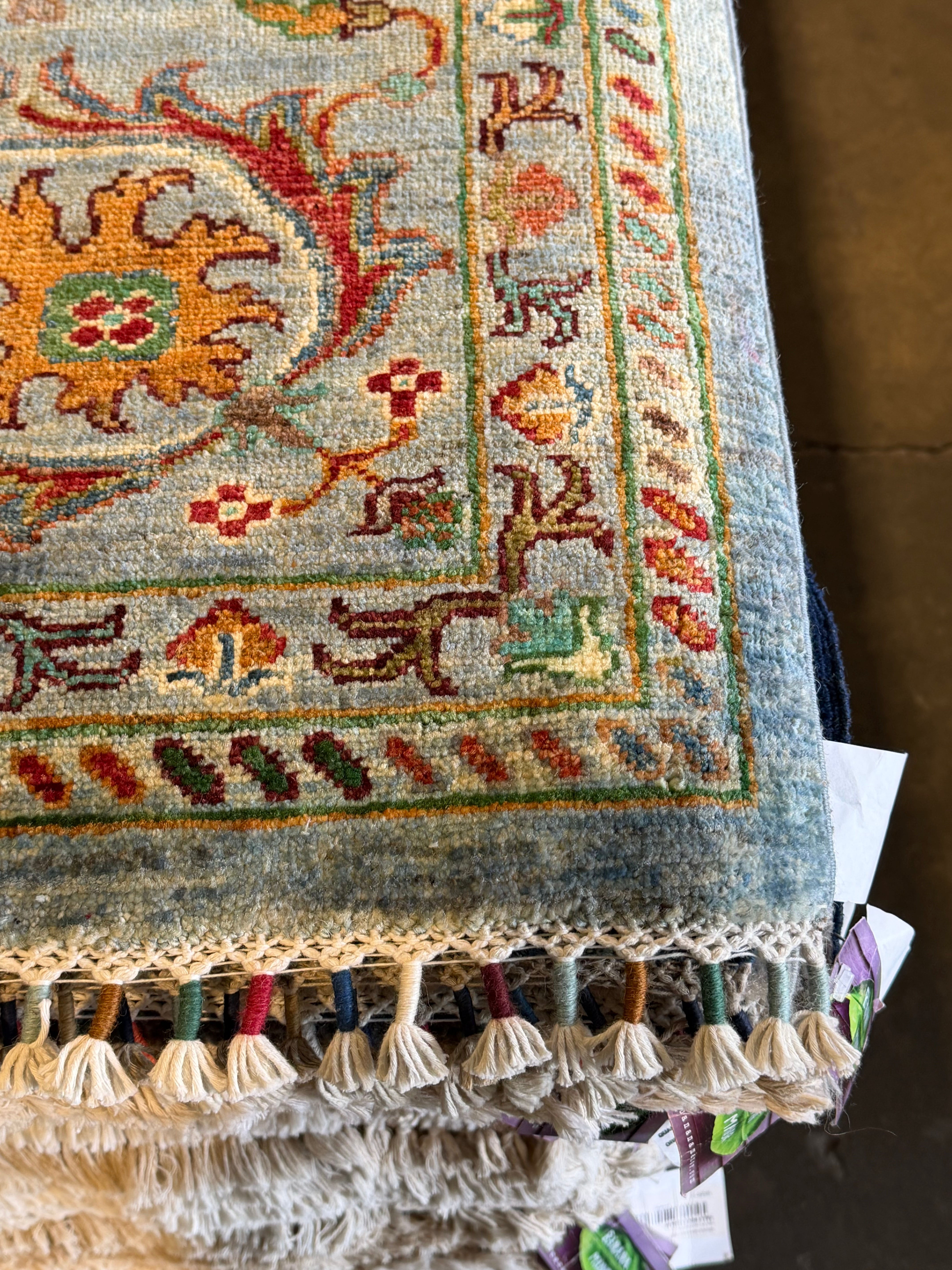 Taleen 8.4x11.12 Blue Afghani Sultani Rug
