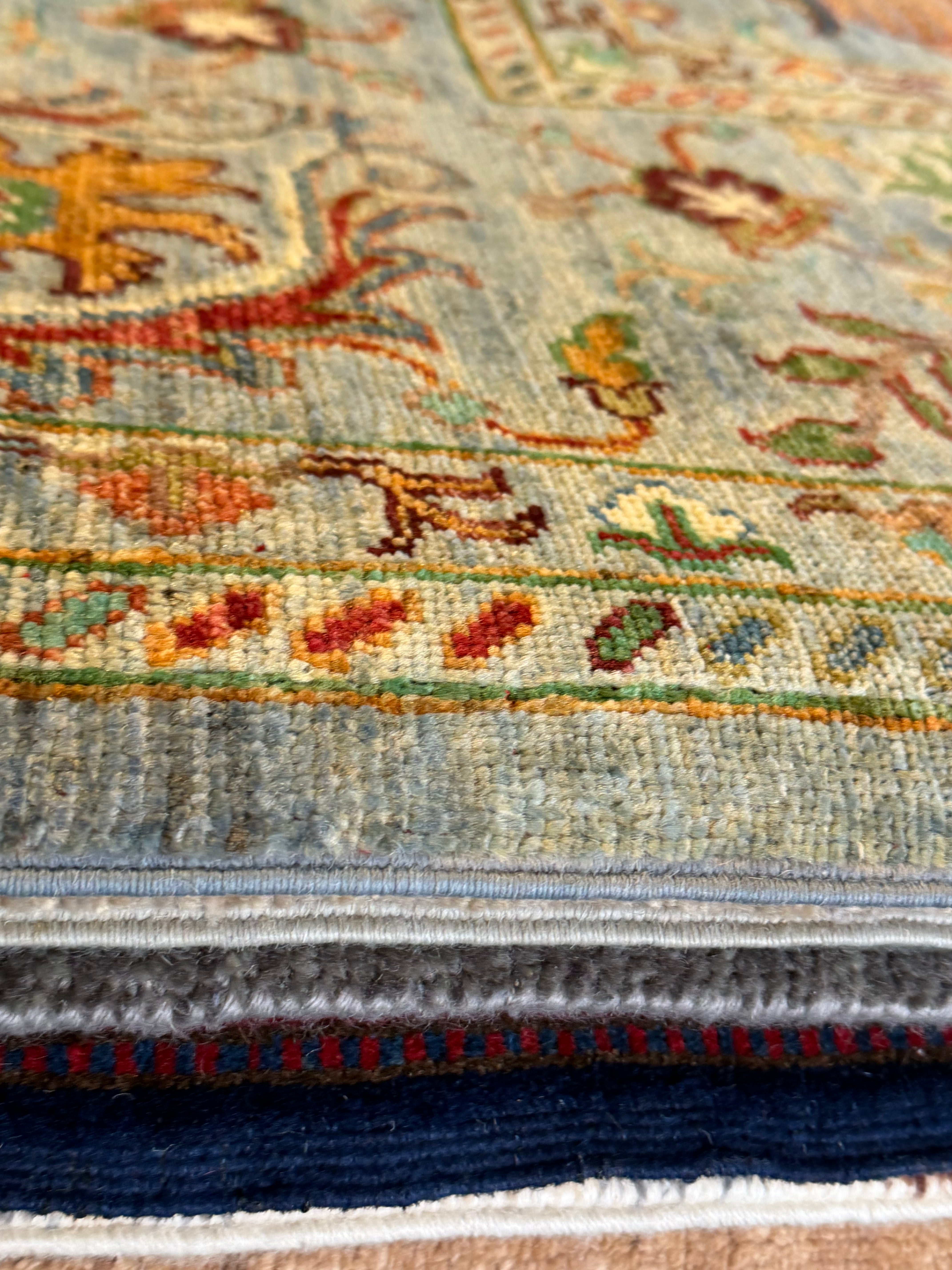 Taleen 8.4x11.12 Blue Afghani Sultani Rug