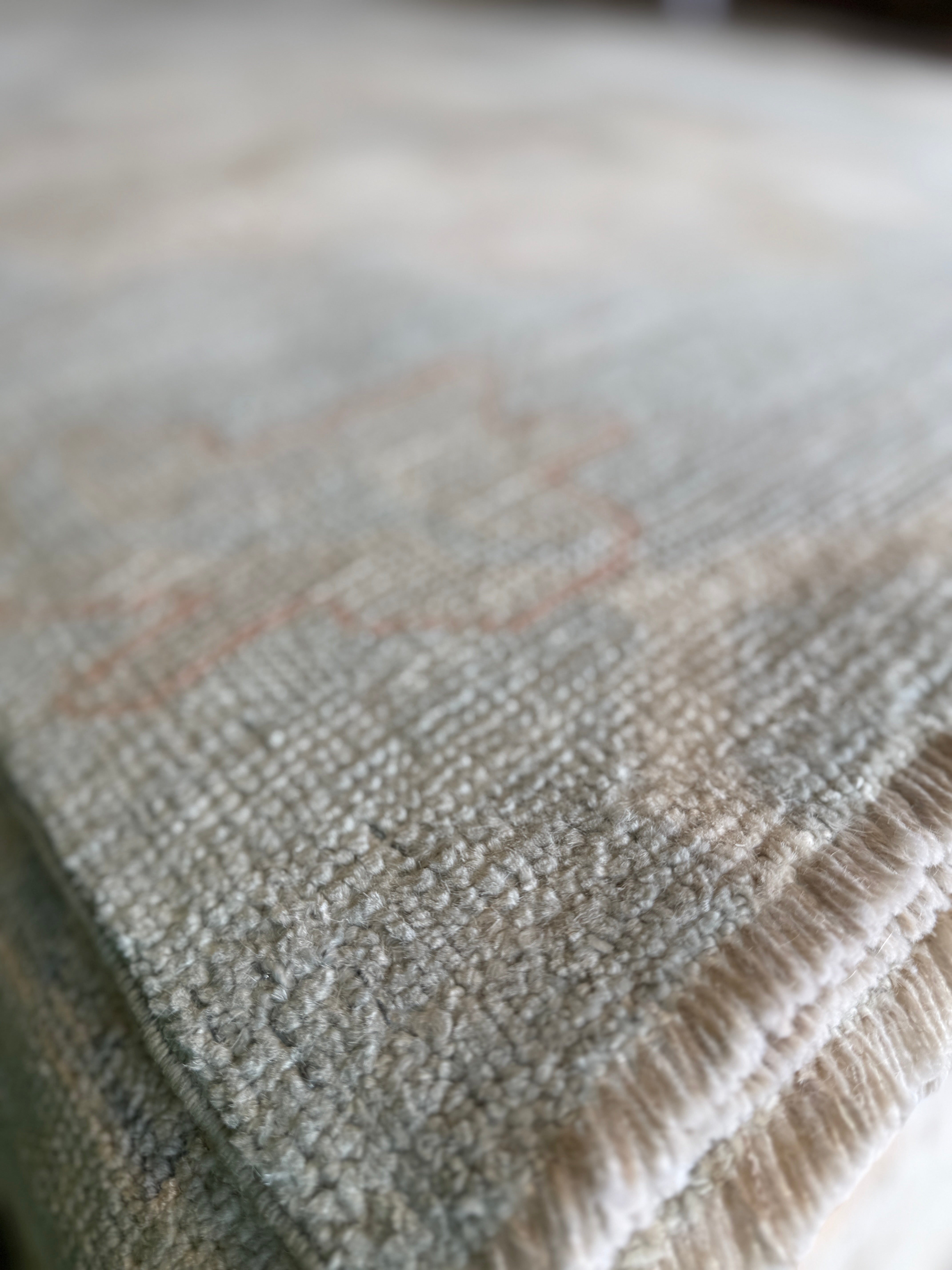 Morningstar Angeline 8.2x10.1 Blue Afghani Whitewashed Oushak