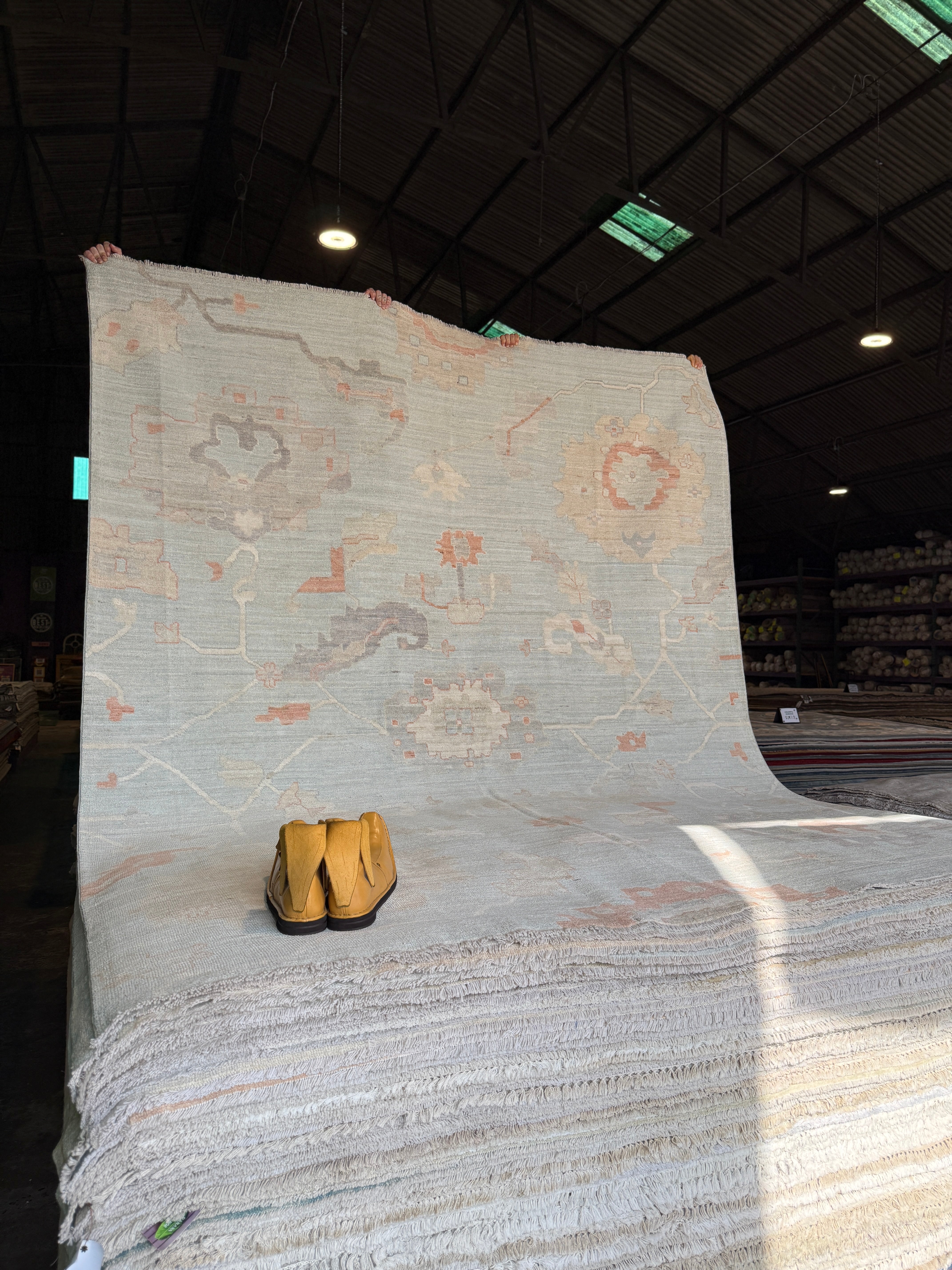 Morningstar Angeline 8.2x10.1 Blue Afghani Whitewashed Oushak