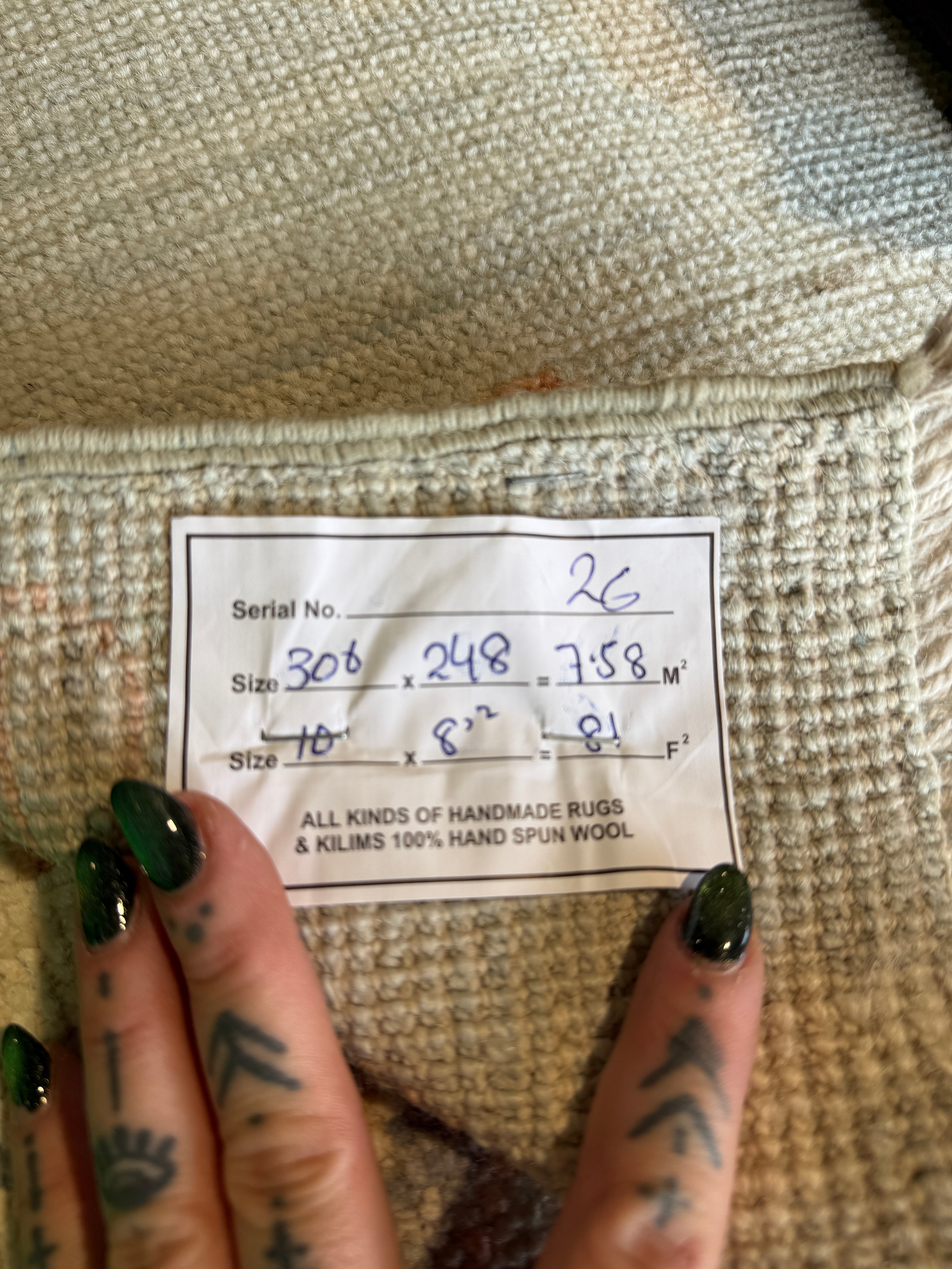 Morningstar Angeline 8.2x10.1 Blue Afghani Whitewashed Oushak