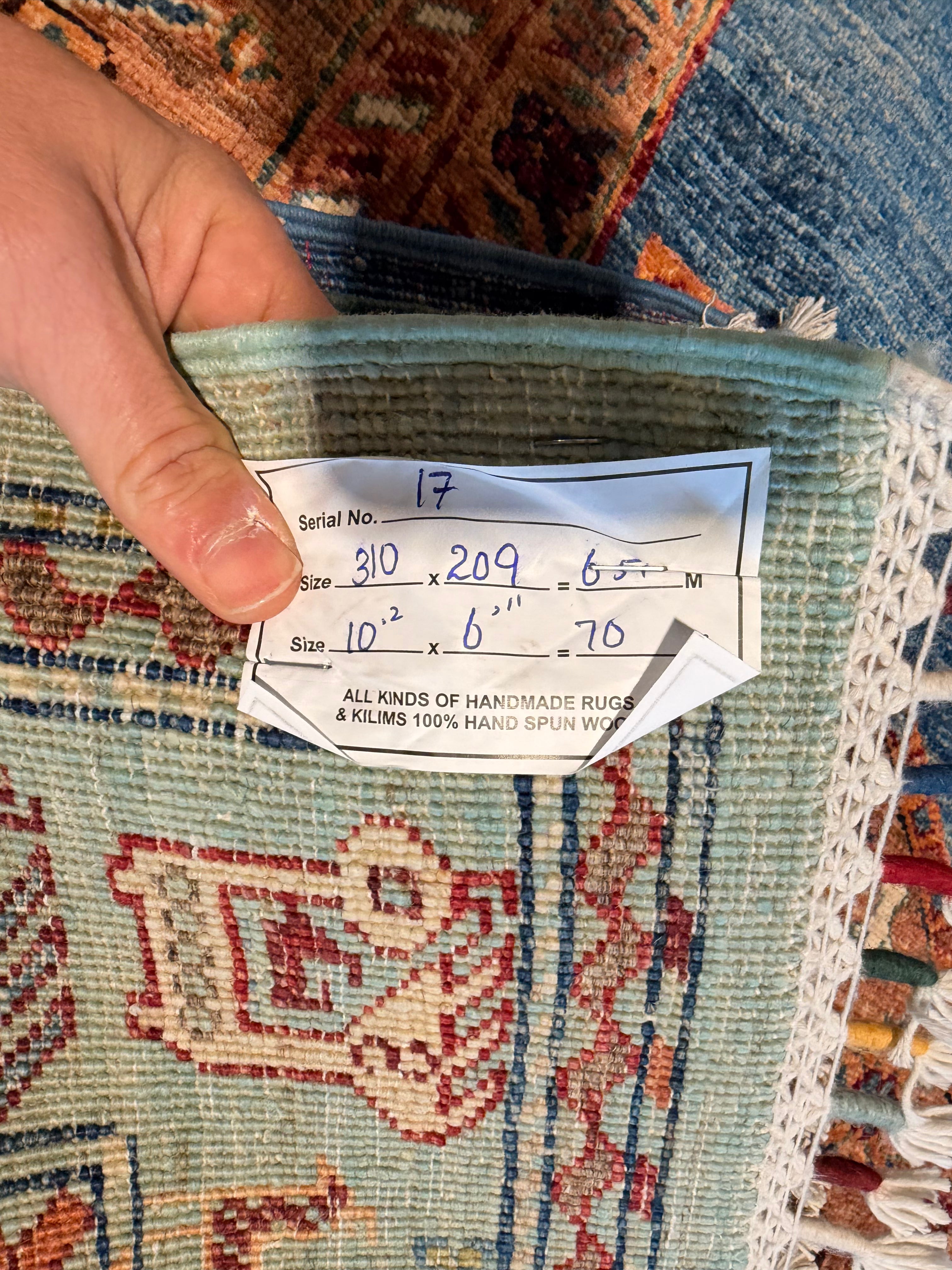 London Rodgers 6.11x10.2 Blue Afghani Animal Rug