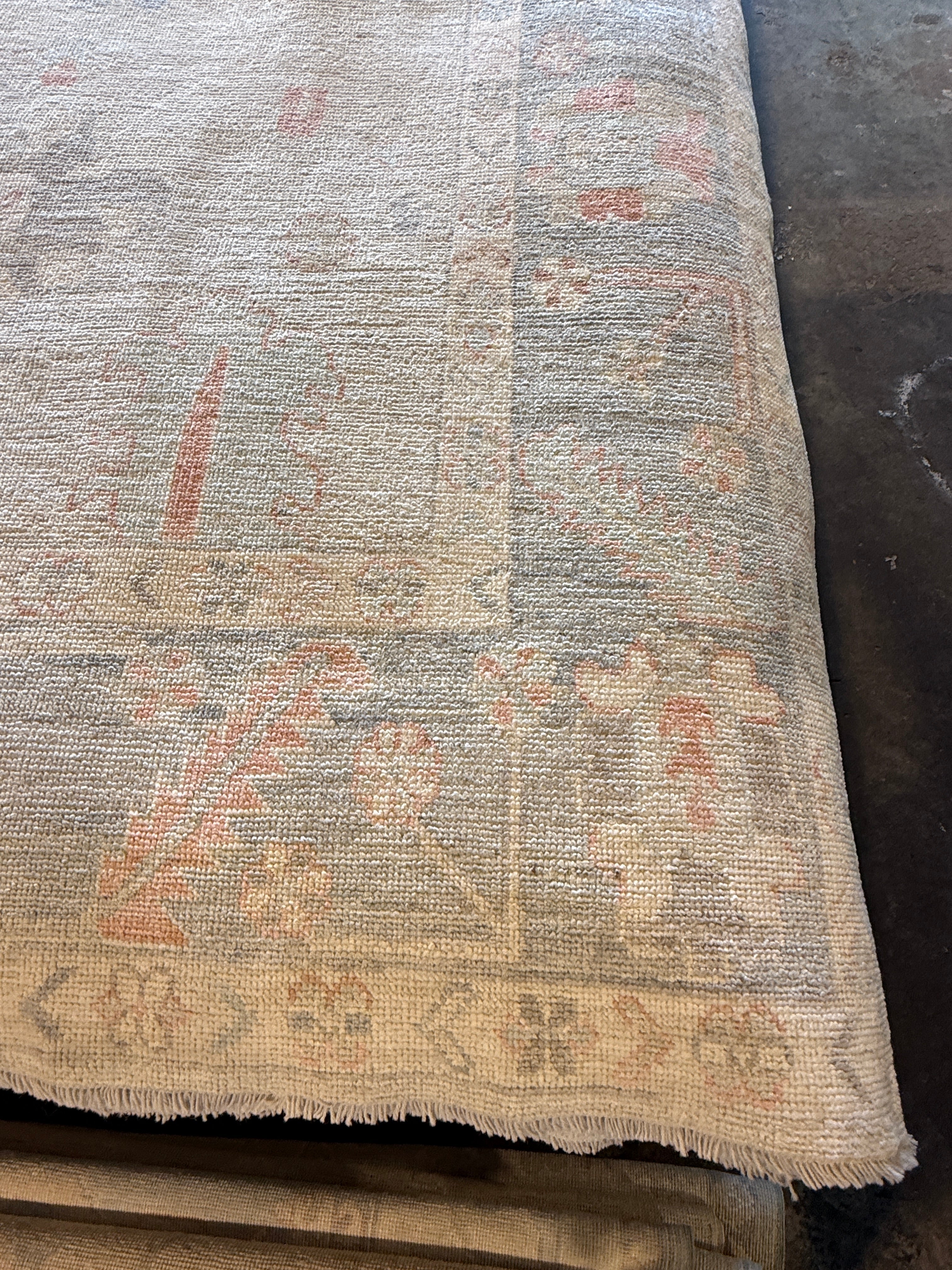 Alixandra Fuchs 8.2x10 Blue Afghani Whitewashed Oushak