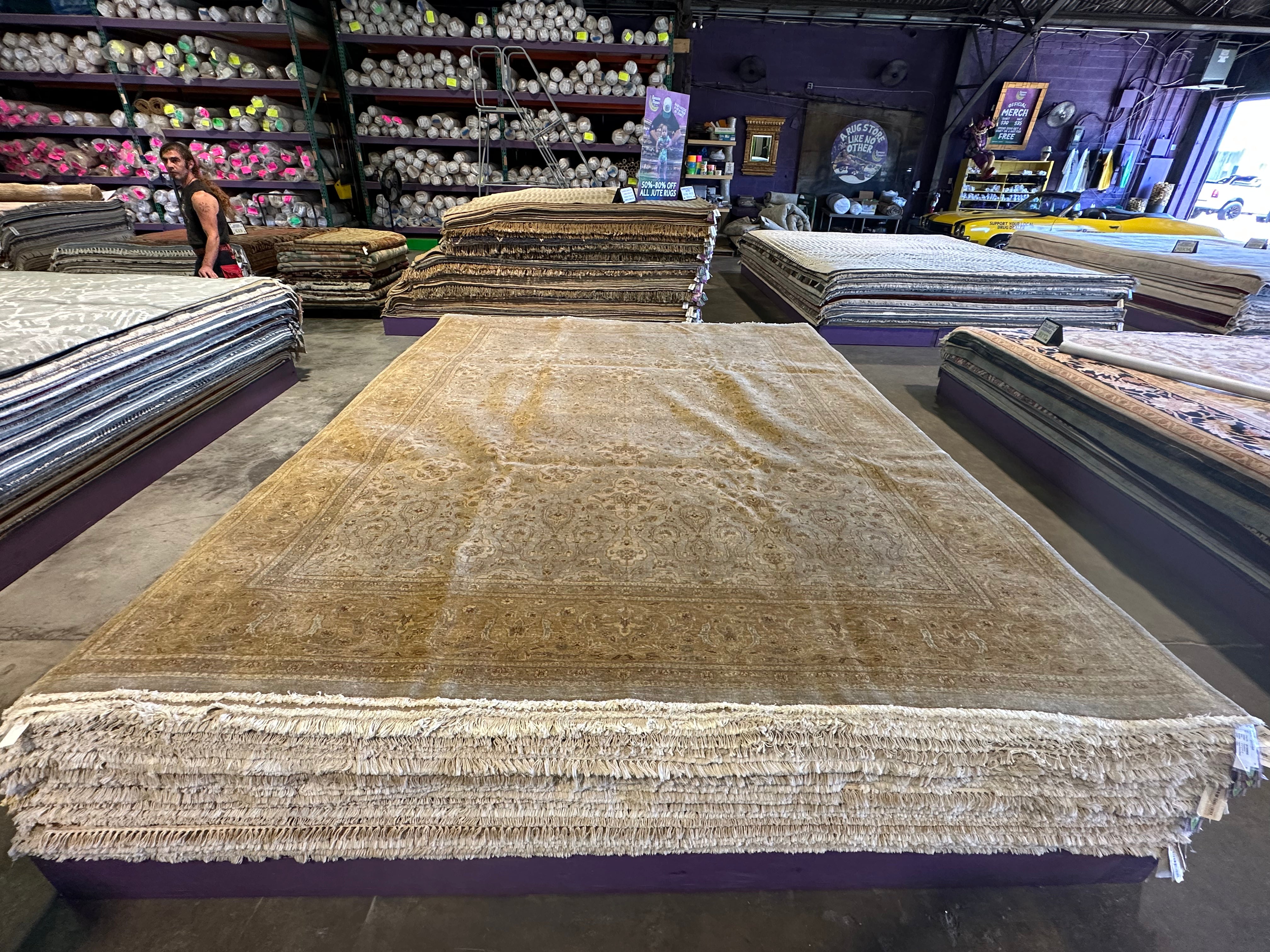 Olivia Flowers 9x11.8 Brown Peshawar Rug - CLEARANCE 30% off