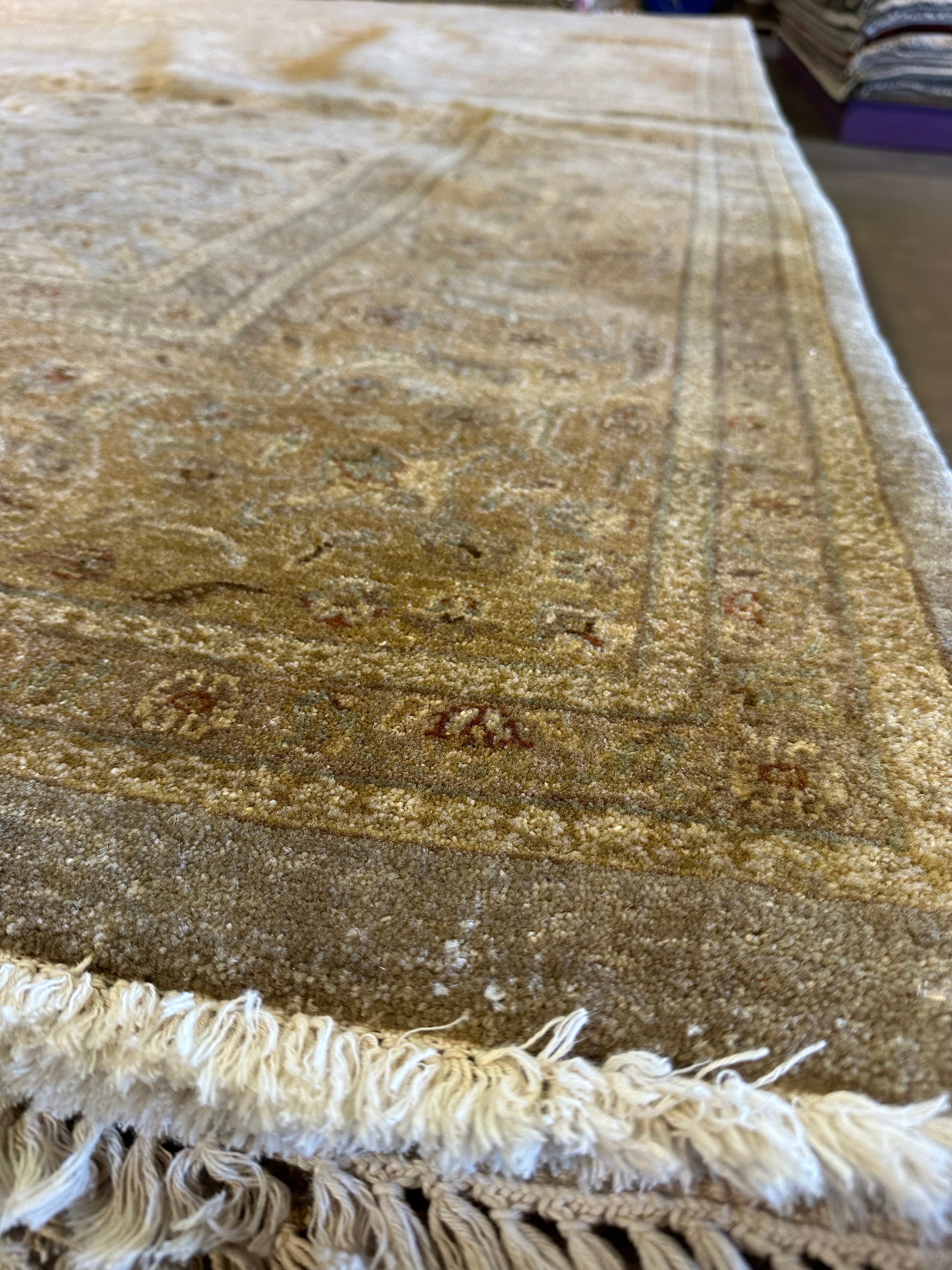 Olivia Flowers 9x11.8 Brown Peshawar Rug - CLEARANCE 30% off